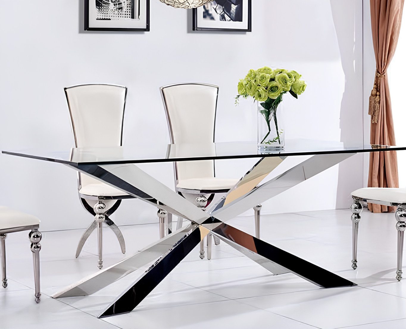 Xlmoebel Esstisch Luxus Glas Esstisch mit modernem Design für stilvolle Esszimmer (Esstisch, Esstisch), Hergestellt in Europa
