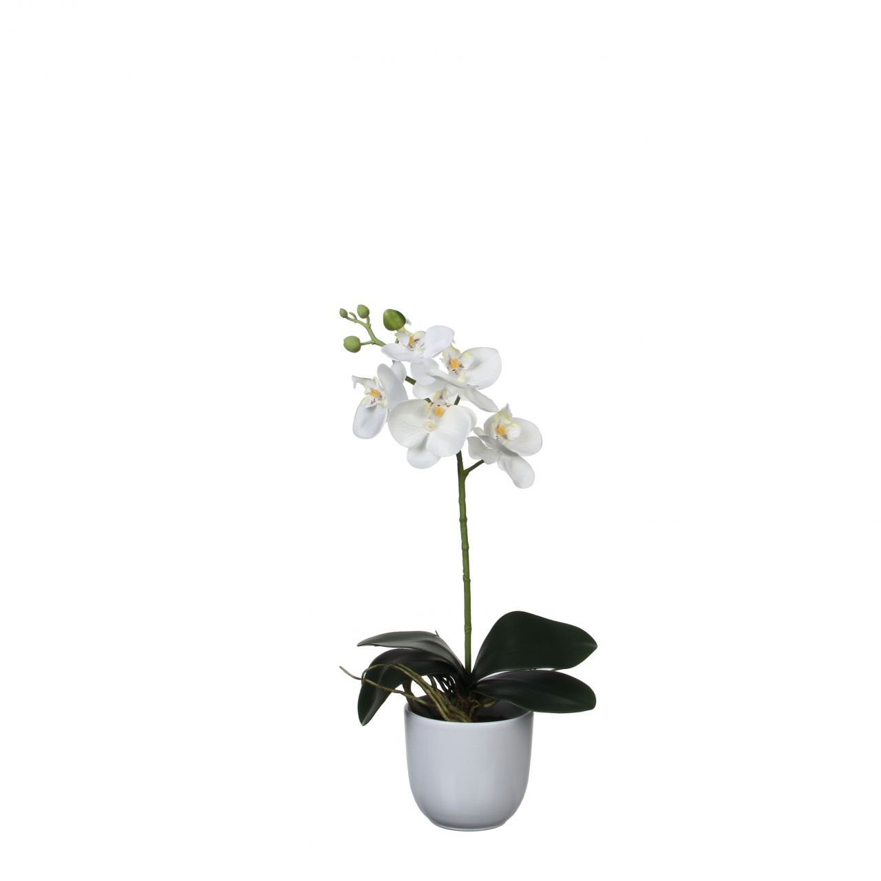 Kunstpflanze Mica Kunstpflanze Phalaenopsis im Topf weiß, 48, Mica Decorations