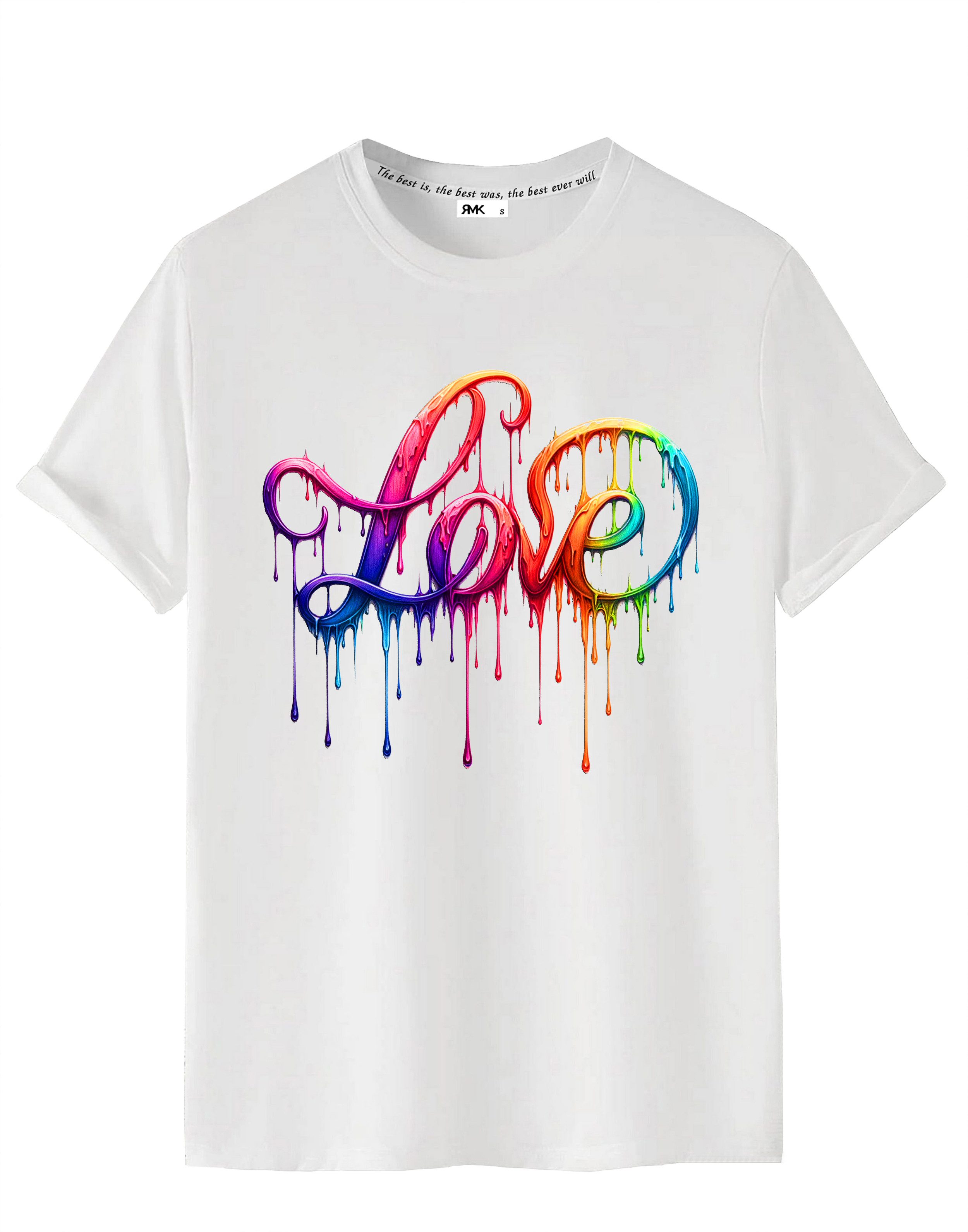 RMK T-Shirt Herren Shirt kurzarm Rundhals Basic Liebe mit "Love" Print aus 100% Baumwolle – Bild 2 von 2