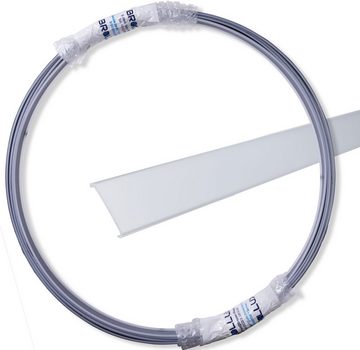 BROLLUX LED-Stripe-Profil Abdeckung Diffusor, 5m lang, am Stück für LED Profil V24 Neon-Effekt Opal