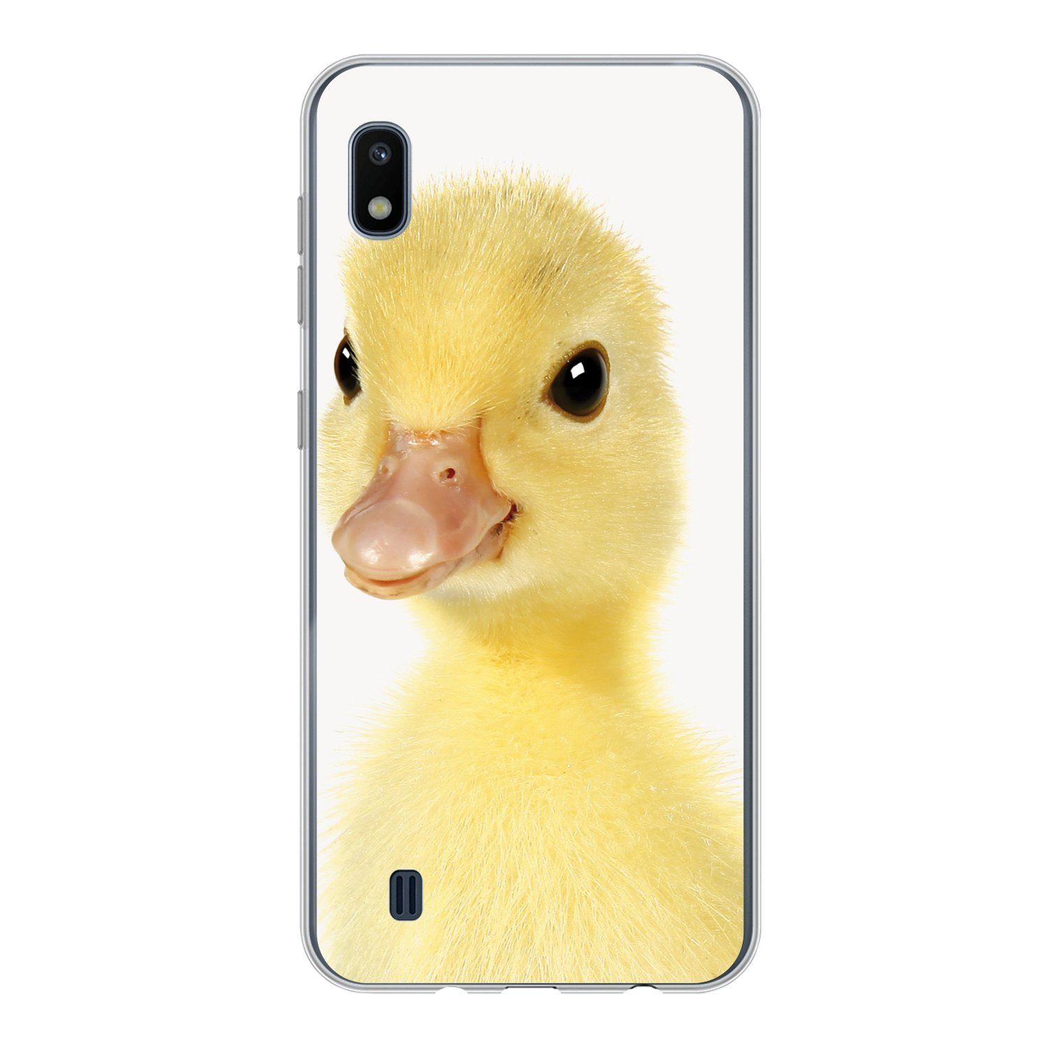 MuchoWow Handyhülle für Samsung Galaxy A10 Ente - Küken - Süß - Kinder - Mädchen - Jungen, Smartphone-Bumper, Print, Handy Schutzhülle Dünn