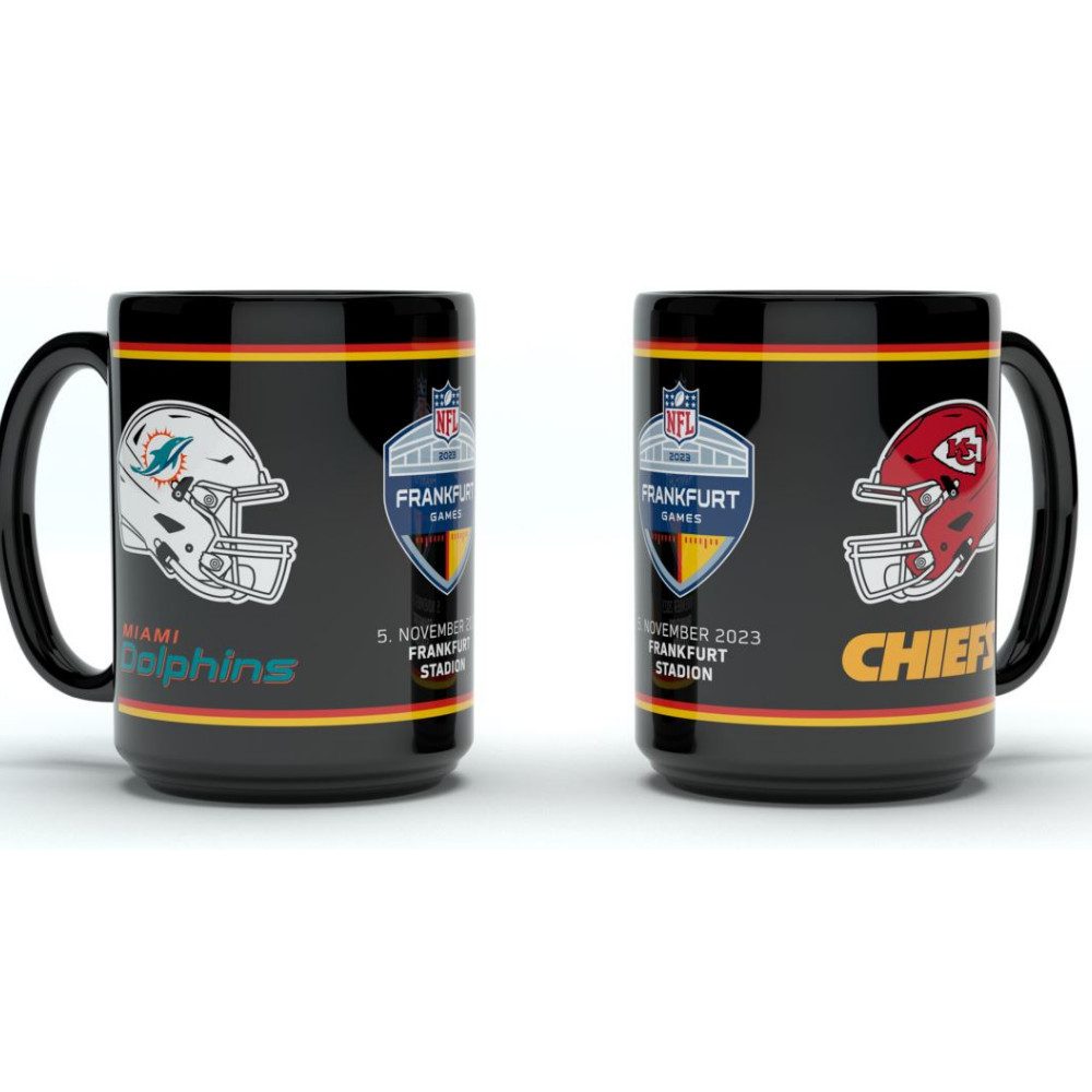 NFL Shield Becher Dolphins vs Chiefs Team Dueling Ceramic Mug(450ml), Keramik