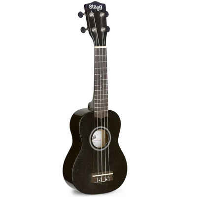 Stagg E-Gitarre Stagg US-NIGHT Sopran Ukulele Schwarz mit Tasche