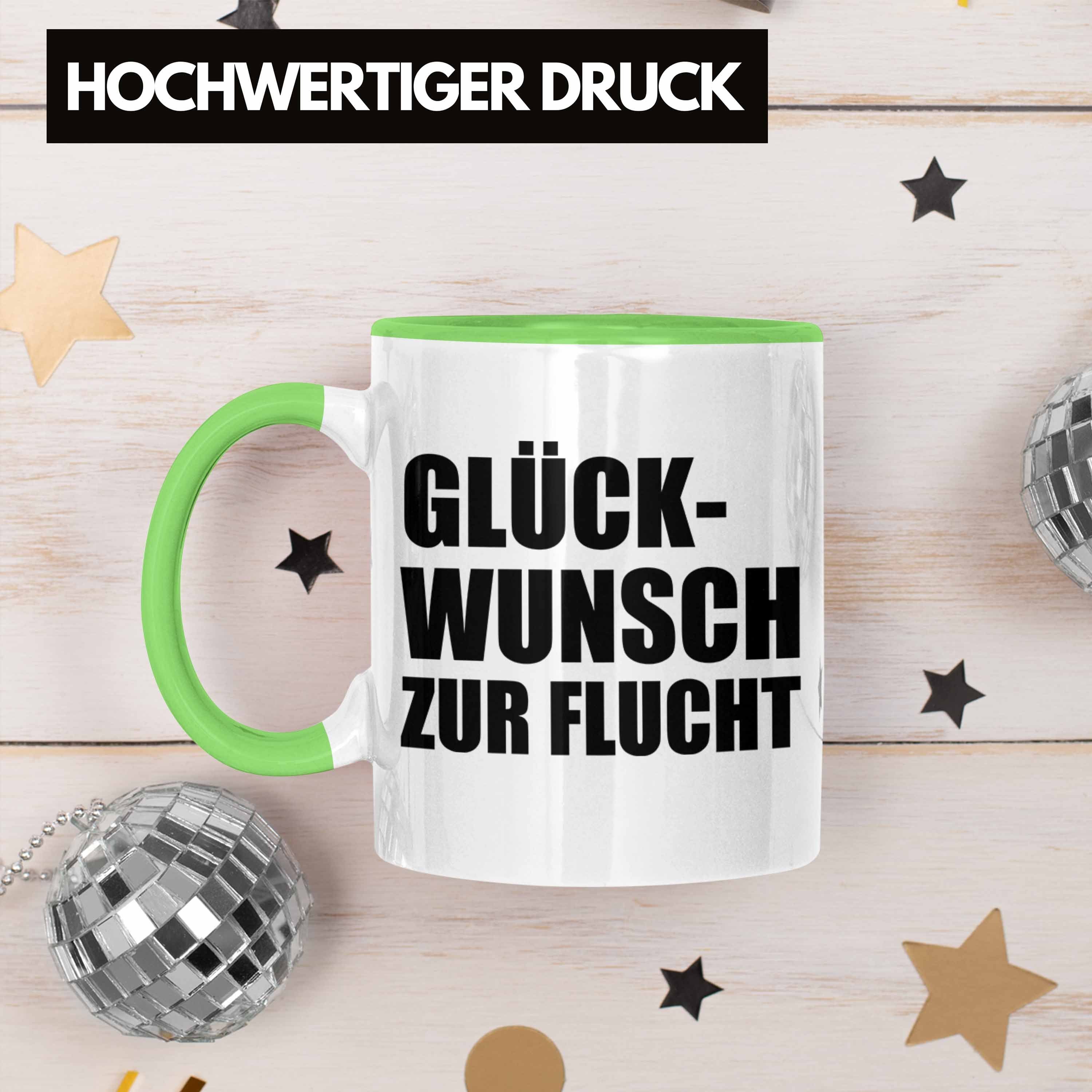 Lustig Kollege Jobwechsel Trendation Tasse Zur - Trendation Abschiedsgeschenk Sprüche Kaffeetasse Glückwunsch Geschenk Flucht Kollegin Grün Tasse