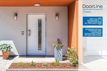 DoorLine Classic Smart Home Türklingel (direkt auf´s Telefon, Set mit 1 und 2 Klingeltaster-Modul, Gegensprechanlage mit dem DECT-Telefon oder dem Smartphone)