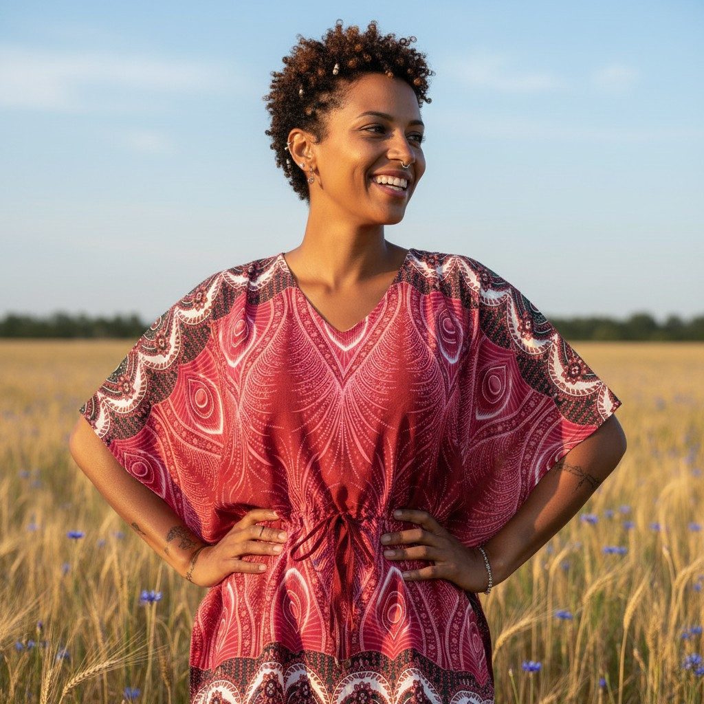 Guru-Shop Longbluse Poncho, Mandala Tunika, Boho Kaftan, Kurzarm.. alternat günstig online kaufen
