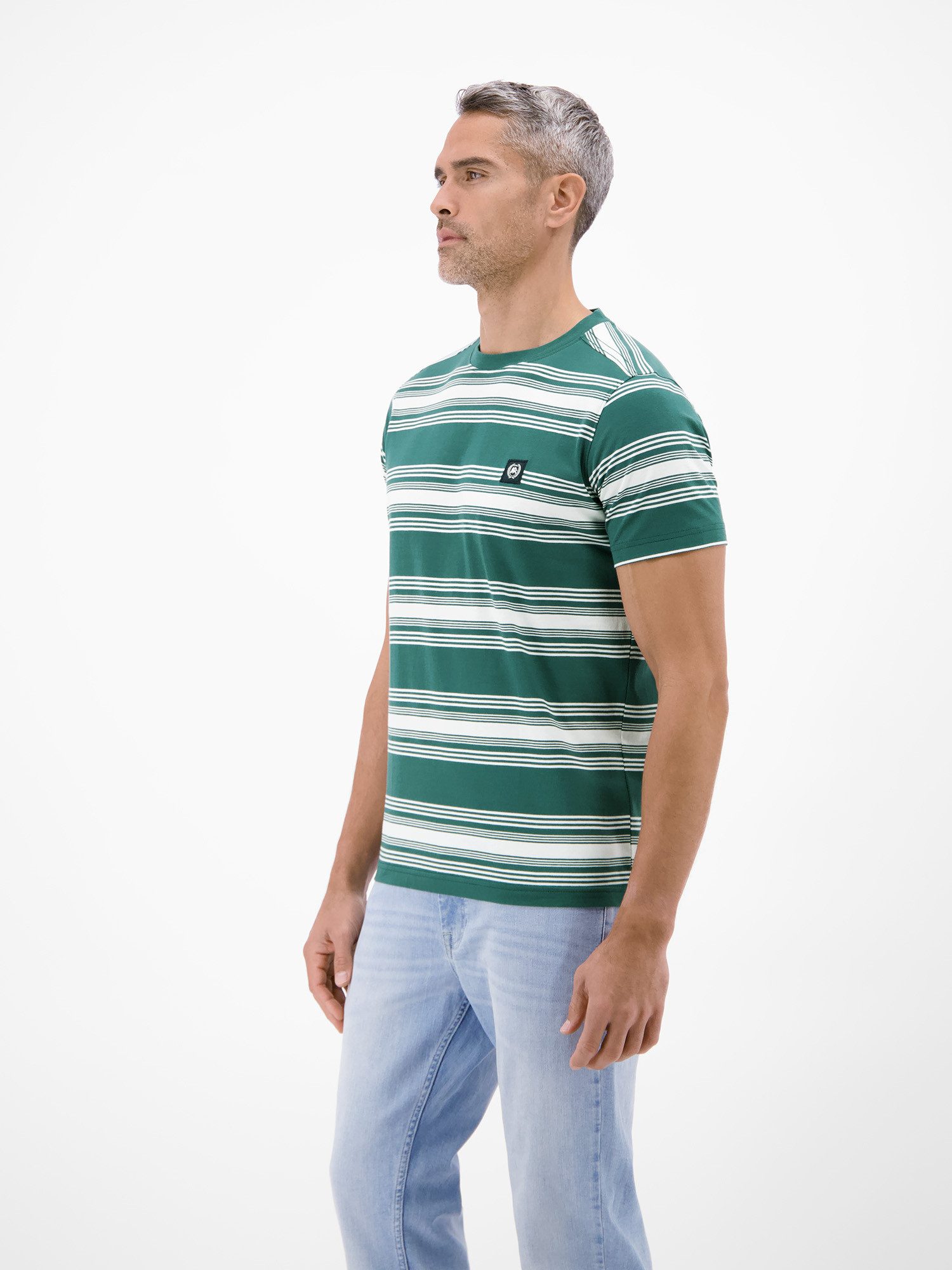 LERROS T-Shirt T-Shirt im Streifenlook mit O-Neck