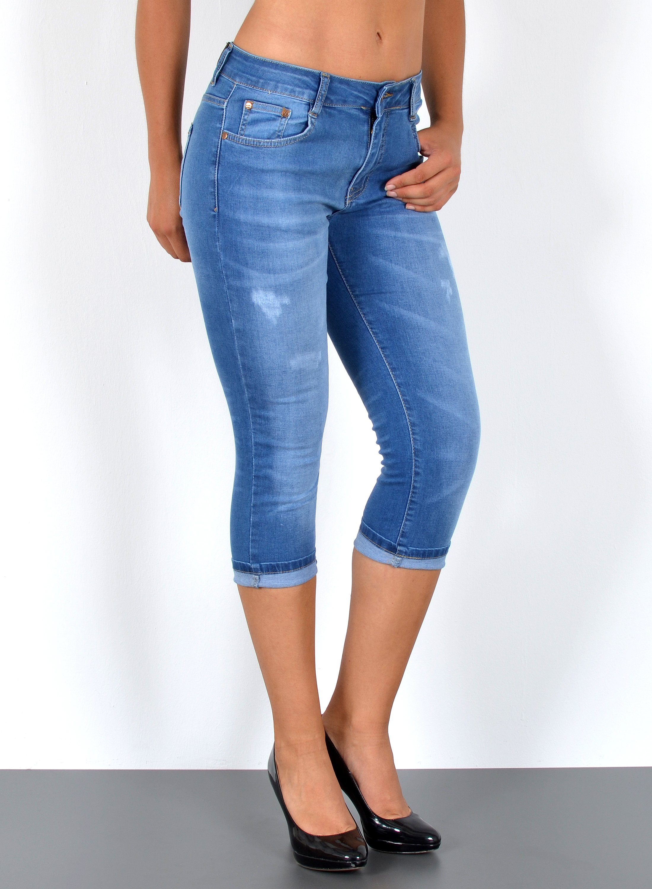 ESRA Caprijeans Damen Jeans Capri Hose günstig online kaufen