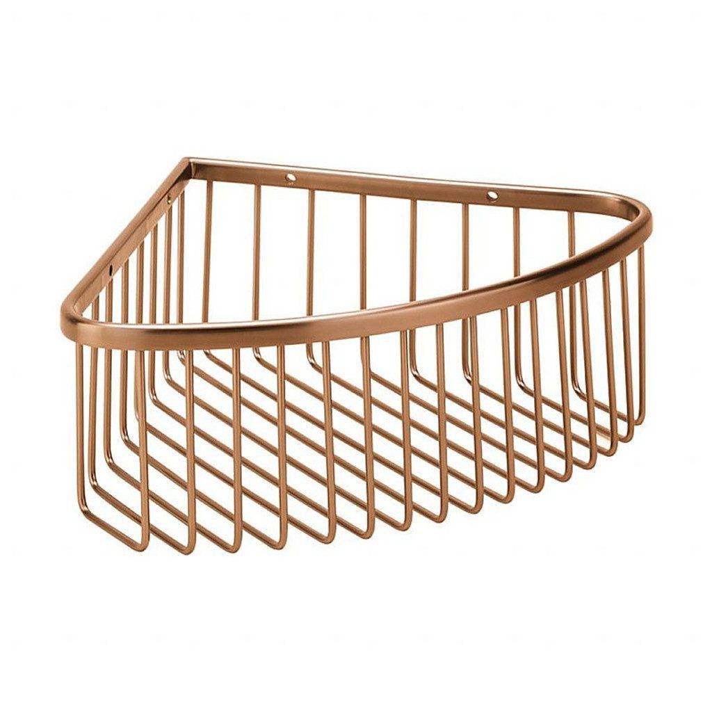 BRILLANTBAD® Seifenhalter BAMBER Eckseifenkorb Messing Gold Kupfer matt Bad & Küche >> Bohren, Breite: 9 cm