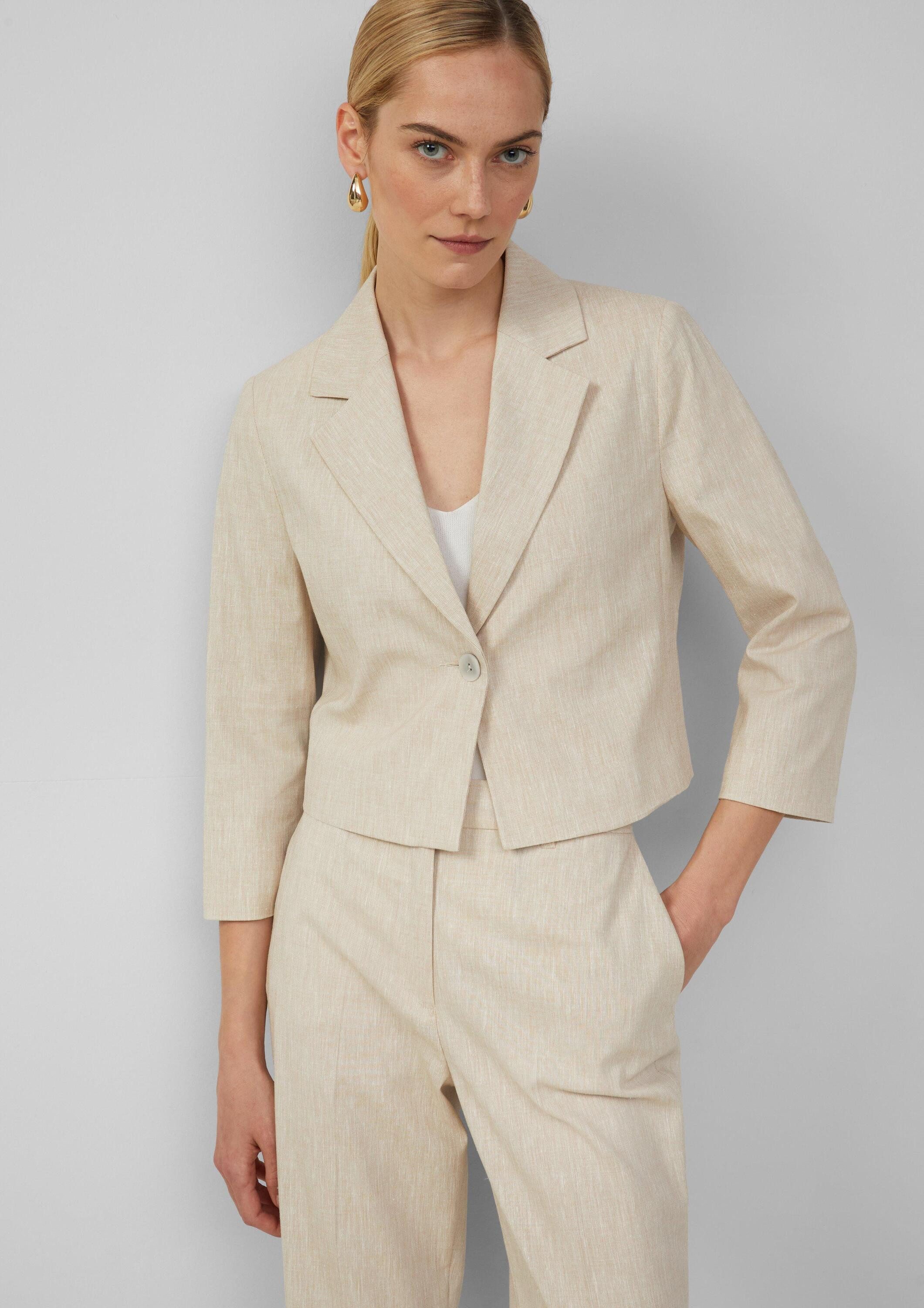 s.Oliver Jackenblazer Indoor-Blazer Cropped Blazer aus Leinenmix