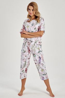 Mademoiselle Sommeil Capri-Pyjama mit geblümten Allover-Druck (2 tlg., 1 Stück)