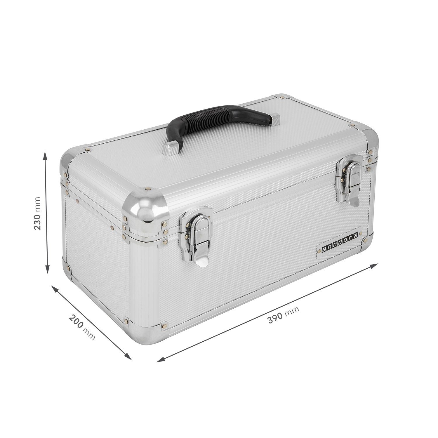anndora Werkzeugkoffer Transportbox 13 L Werkzeugkasten Werkzeugbox, herausnehmbare Fächerschale - 2 Schnappschlösser - 1,6 Kg leicht