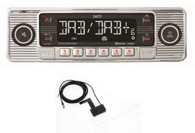 Dietz 1-DIN Dietz Retro Radio DAB+, BT, MP3, USB, RDS, mit Antenne Autoradio (Digitalradio (DAB), FM/UKW, 20,00 W)