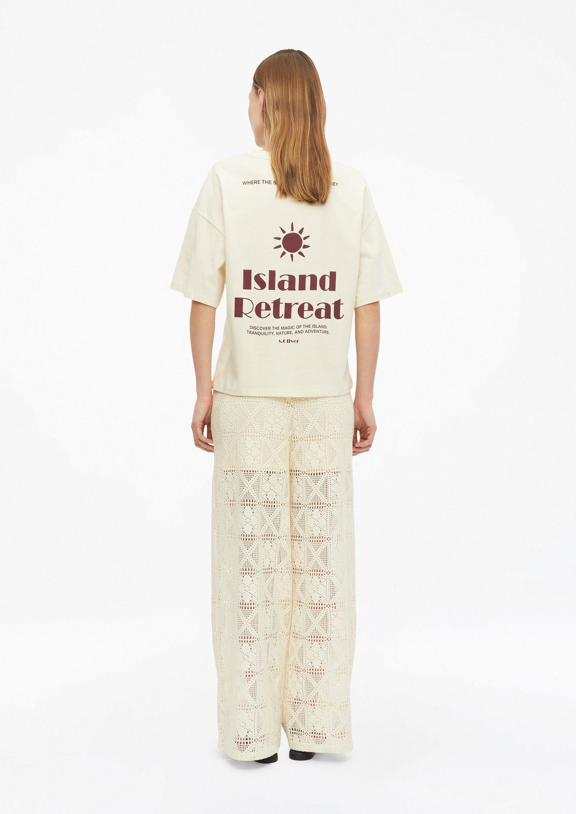 s.Oliver Kurzarmshirt T-Shirt Oversized Baumwoll-T-Shirt mit Print