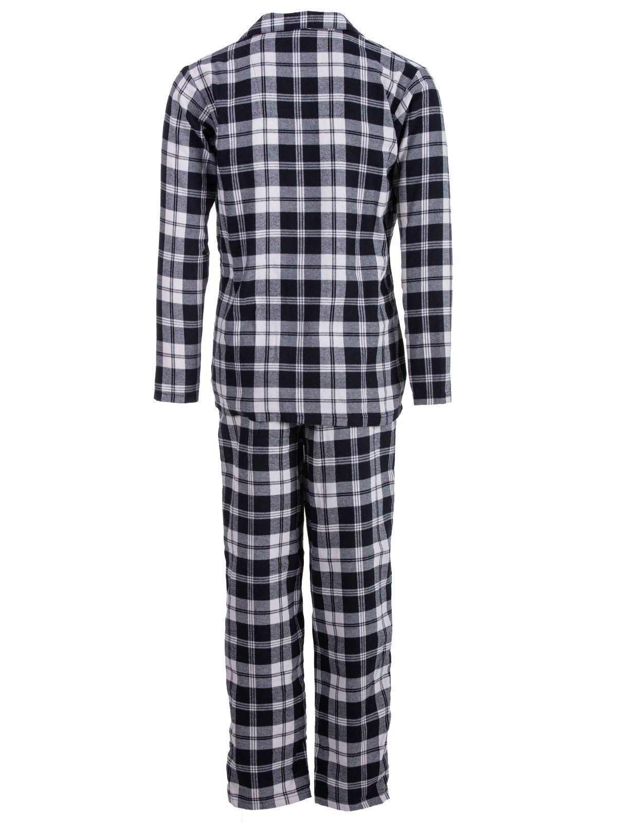 Henry Terre Pyjama Kent Langarm - Karo Look Hemdkragen durchgeknöpft Tartan Holzfäller – Bild 3 von 5