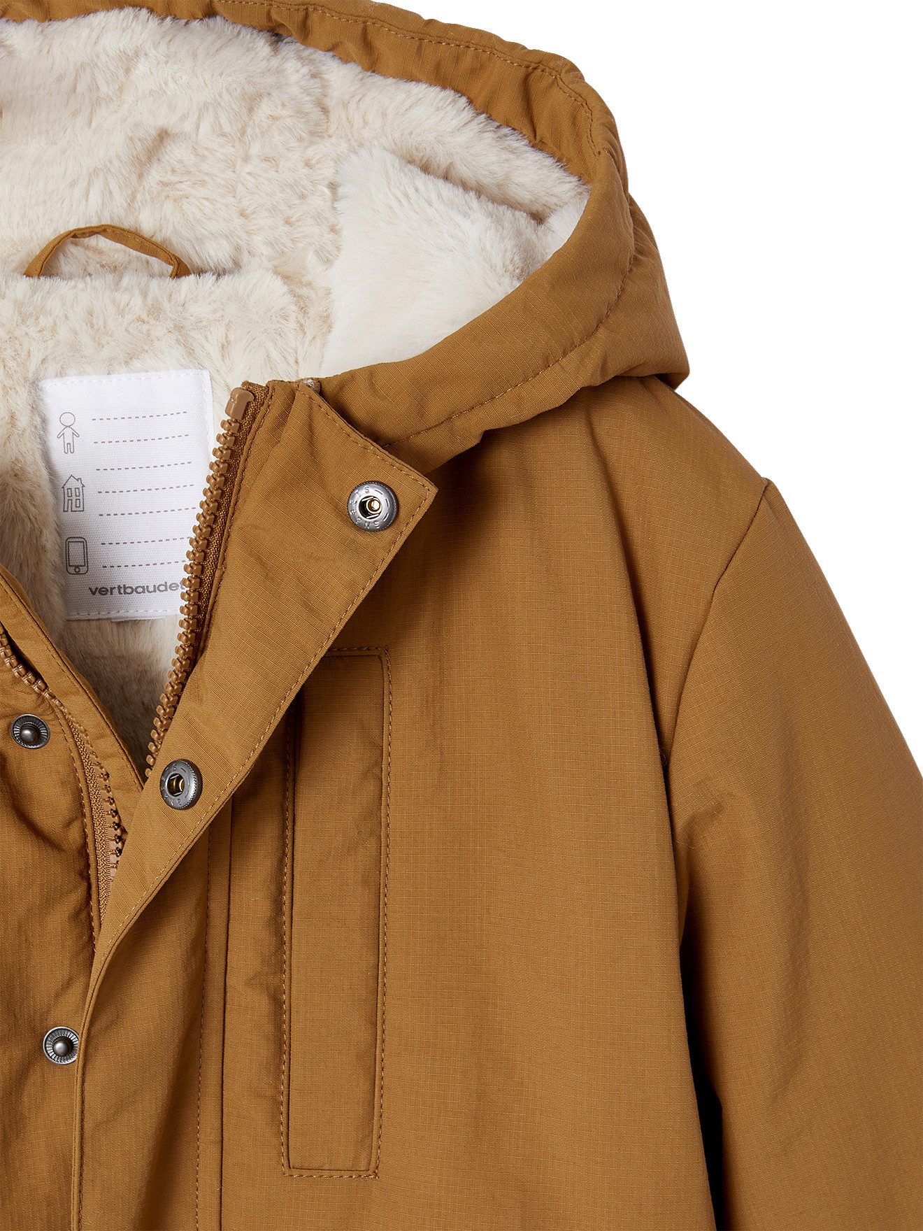 vertbaudet Parka Jungen Winterjacke mit Kapuze und Webpelzfutter, Recycling-Polyester – Bild 3 von 5