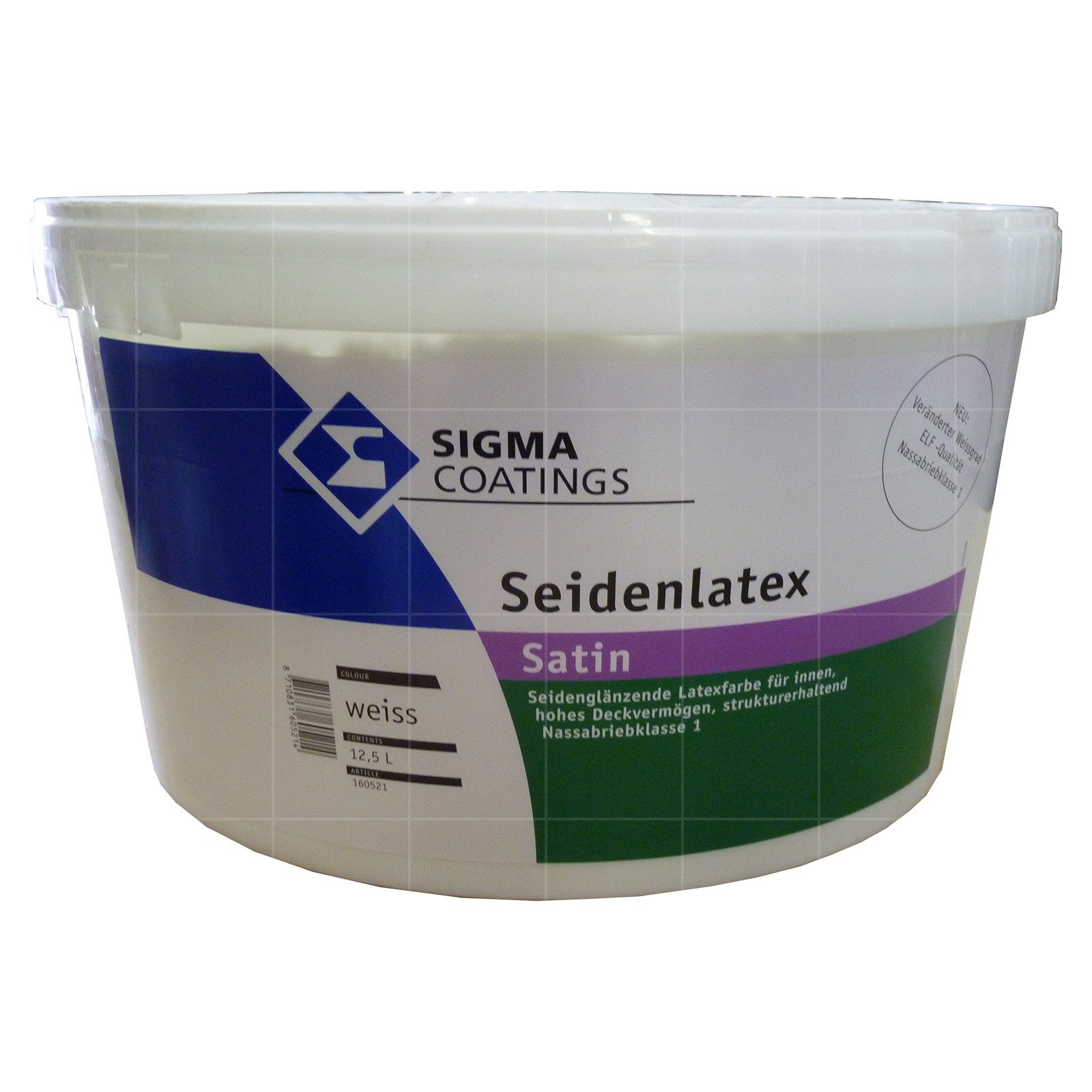 SIGMA Coatings Wand- und Deckenfarbe Seidenlatex Satin - 5 Liter (weiss)