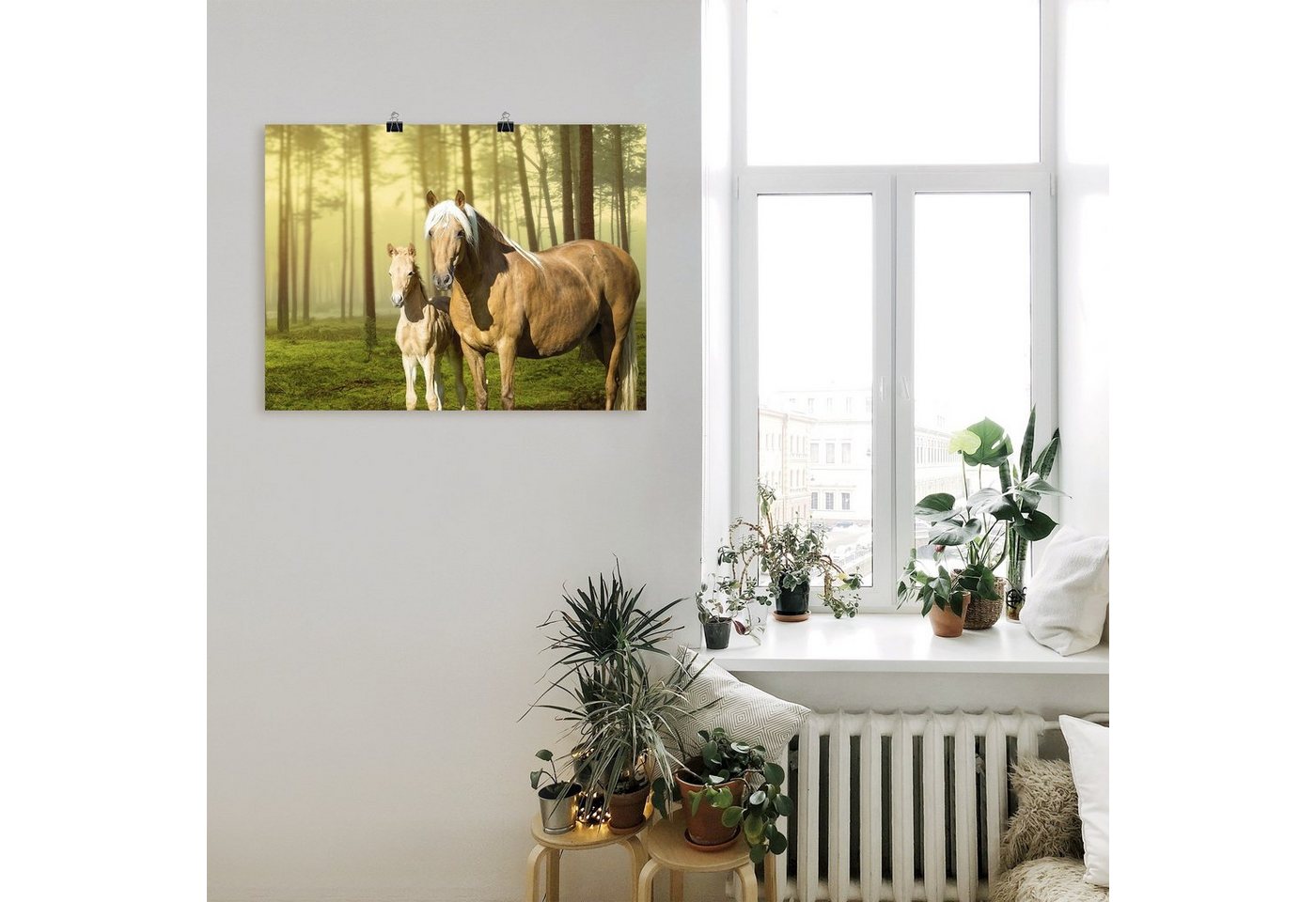 Artland Wandbild »Pferde in den Feldern II«, Haustiere (1 Stück), in vielen Größen & Produktarten - Alubild / Outdoorbild für den Außenbereich, Leinwandbild, Poster, Wandaufkleber / Wandtattoo auch für Badezimmer geeignet-kaufen