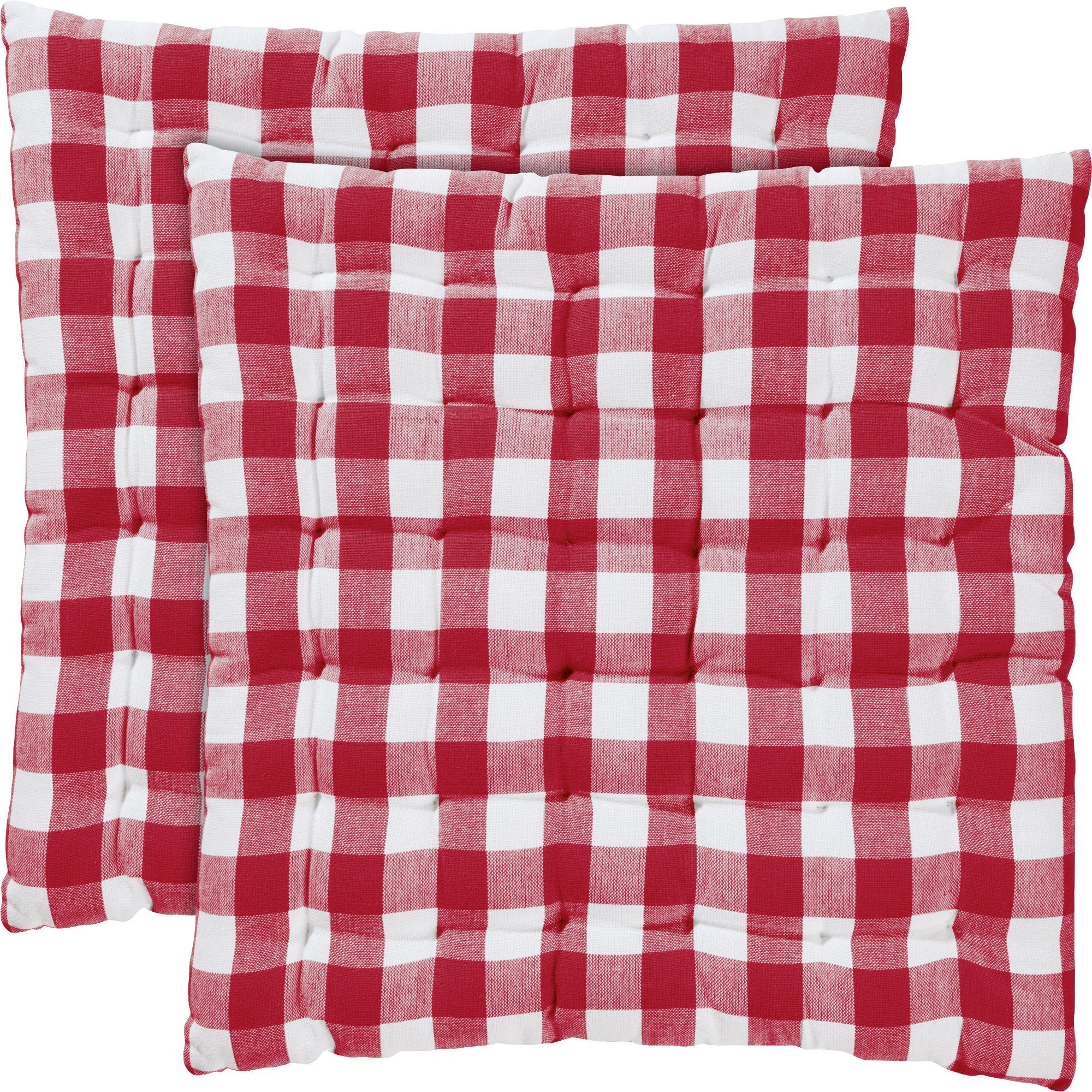 REDBEST Stuhlkissen Stuhlkissen "Nashville" 2er-Pack, Karo