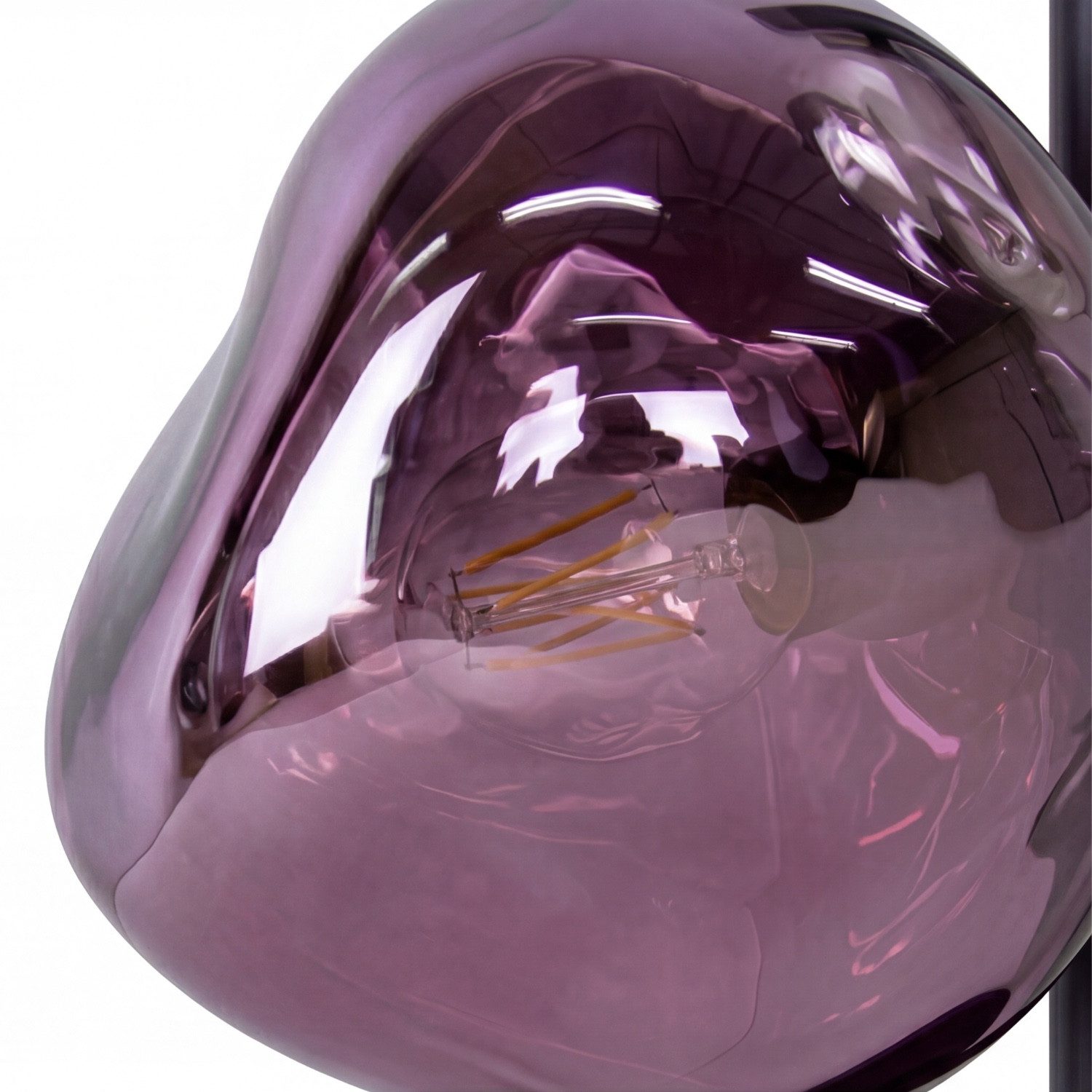 Licht-Erlebnisse Tischleuchte CLONLINA, ohne Leuchtmittel, Glas Weiß Lila Metall E14 40 cm Lava-Glas verspiegelt Schlafzimmer – Bild 5 von 5
