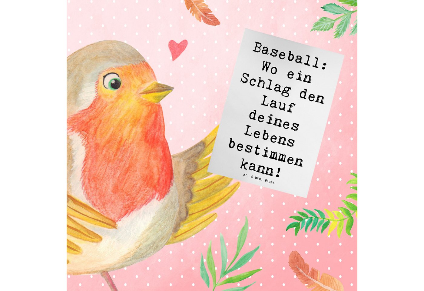 Thumbnail - Mr. & Mrs. Panda Grußkarte Baseball Schlag - Weiß - Geschenk, Lauf, Grußkarte, Spiel, Leidenscha, Hochwertiger Karton