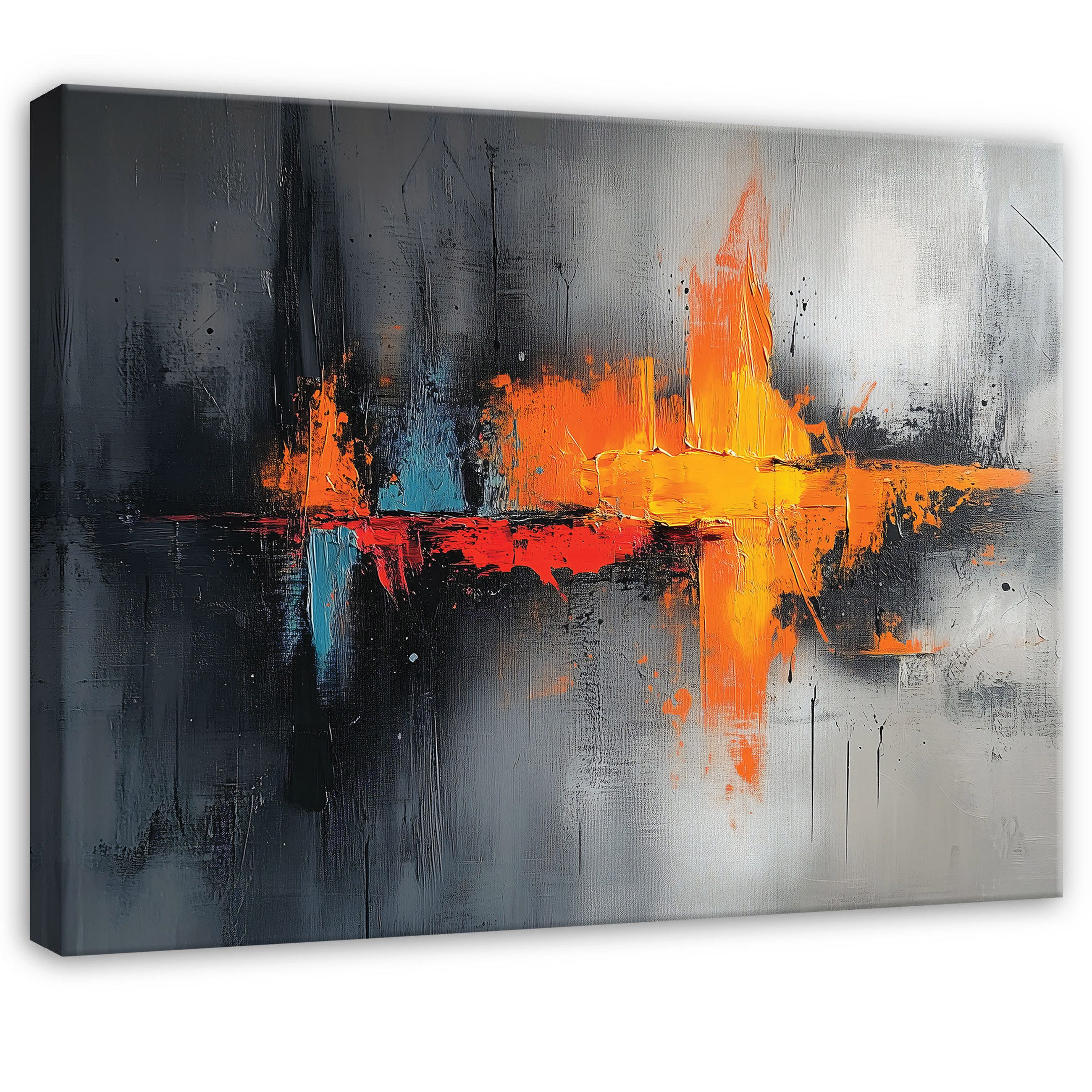 Wallarena Leinwandbild Abstrakt Grau Leinwand Bilder günstig online kaufen