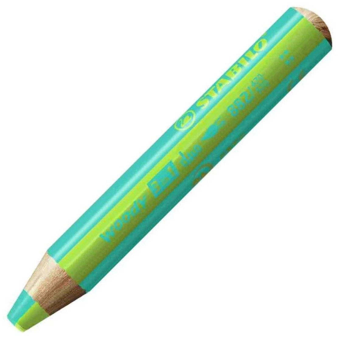 STABILO Buntstift STABILO Woody 3in1 duo Aquarellfarbstift türkis/hellgrün