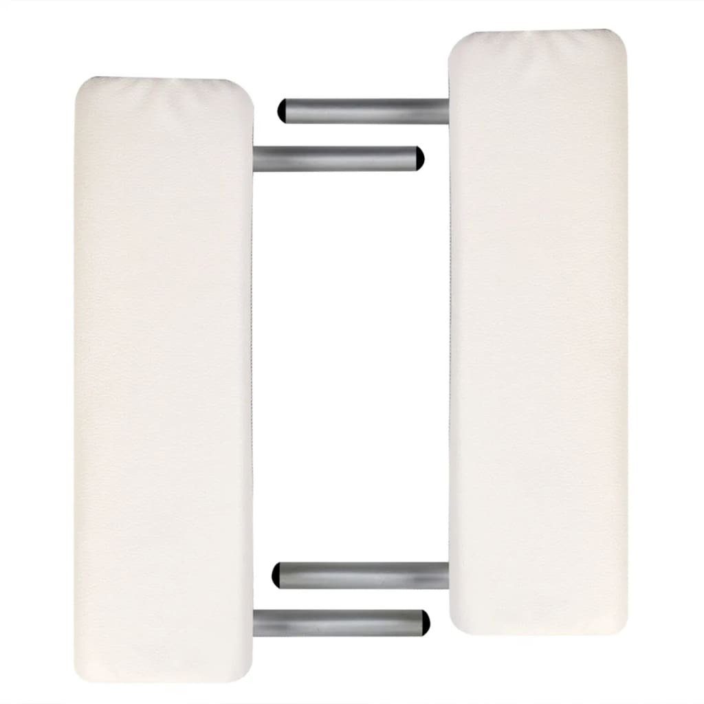 Massagetisch Cremeweiß mit vidaXL 3 Massageliege Zonen faltbar Creme-Weiß Aluminiumrahmen,