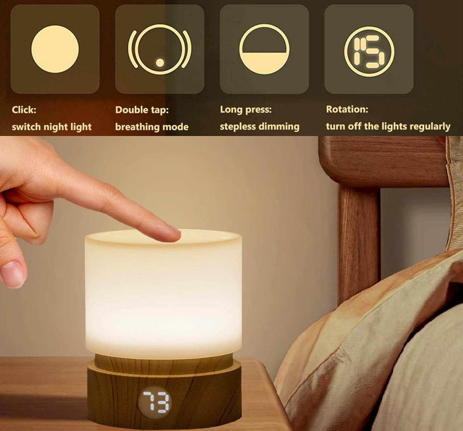 BlingBin LED Nachttischlampe Nachtlicht Kinder Touch günstig online kaufen