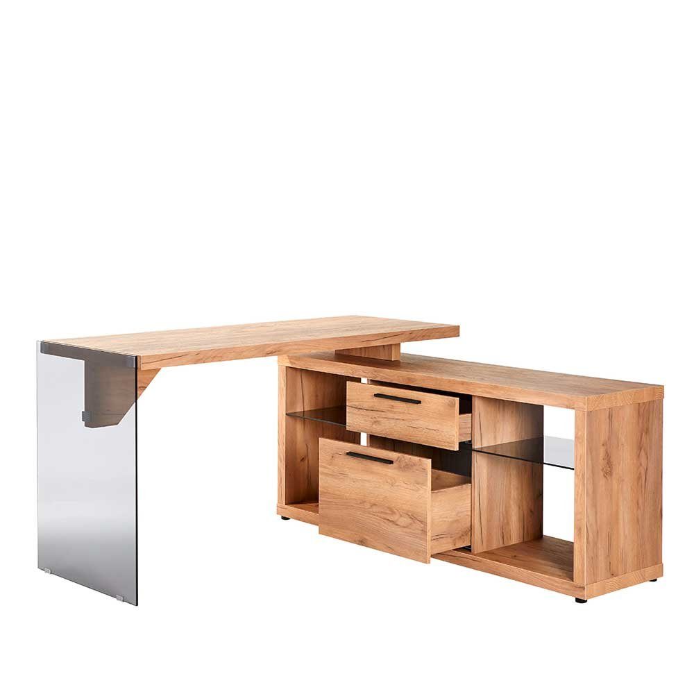 Pharao24 Eckschreibtisch Saljonka, mit Stauraum