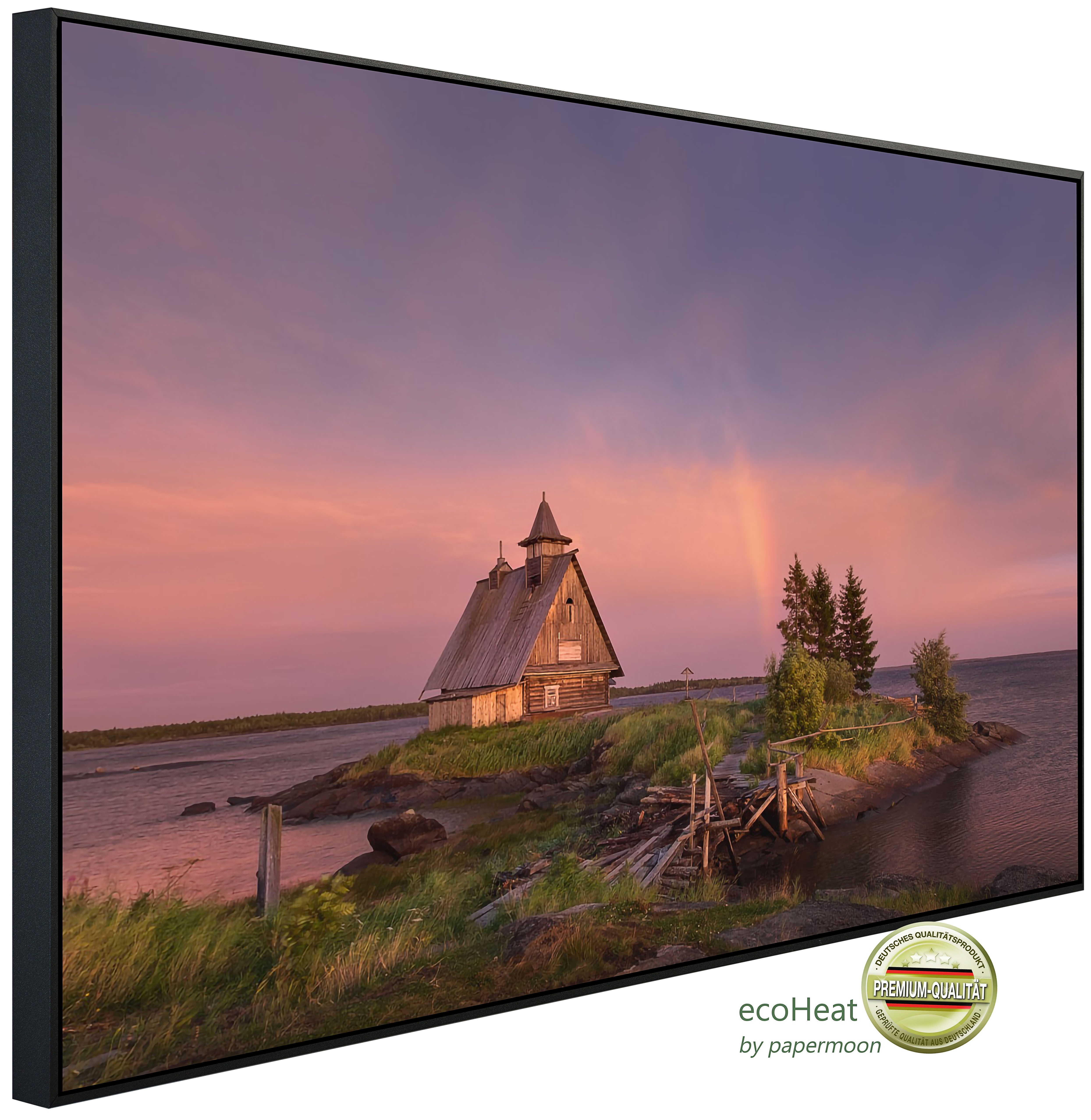 Papermoon Infrarotheizung INFRAROT-BILD-HEIZUNG, Insel mit Haus, TÜV-Rheinland/GS zertifiziert, angenehme Strahlungswärme