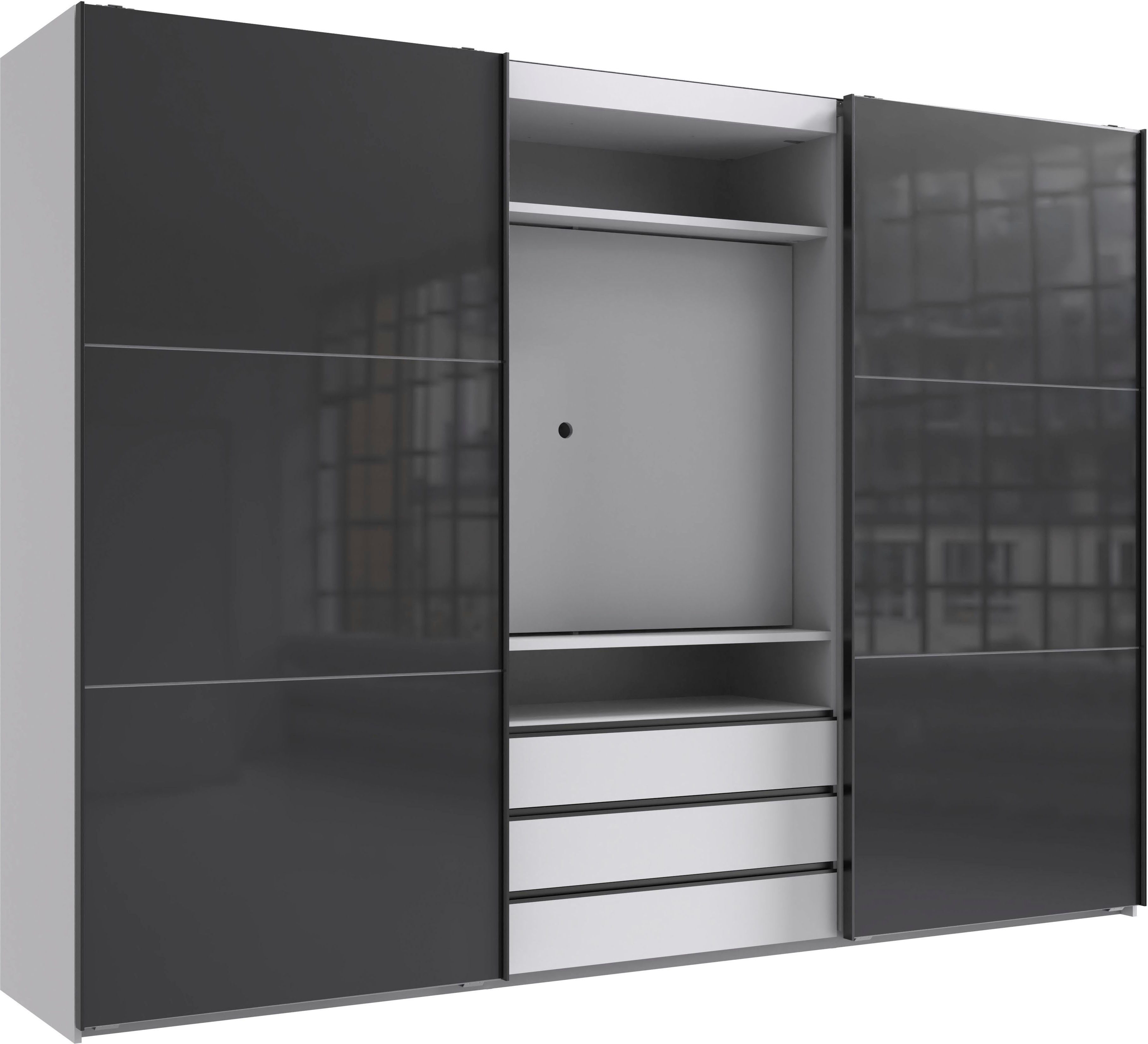 Wimex Schwebetürenschrank Magic by fresh to go tolles EXTRA: mit drehbarem TV-Element, Fronten aus Glas