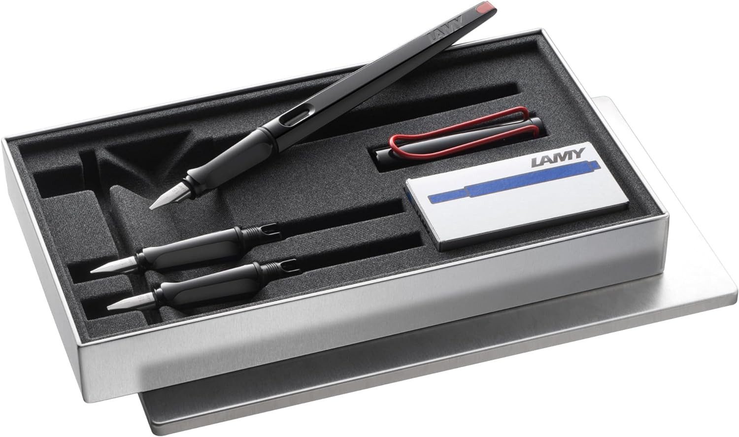 LAMY Füllfederhalter joy black [015] Schönschreibset, Hochwertiges Füller Set Schönschreibfüller mit drei Kalligraphiefedern