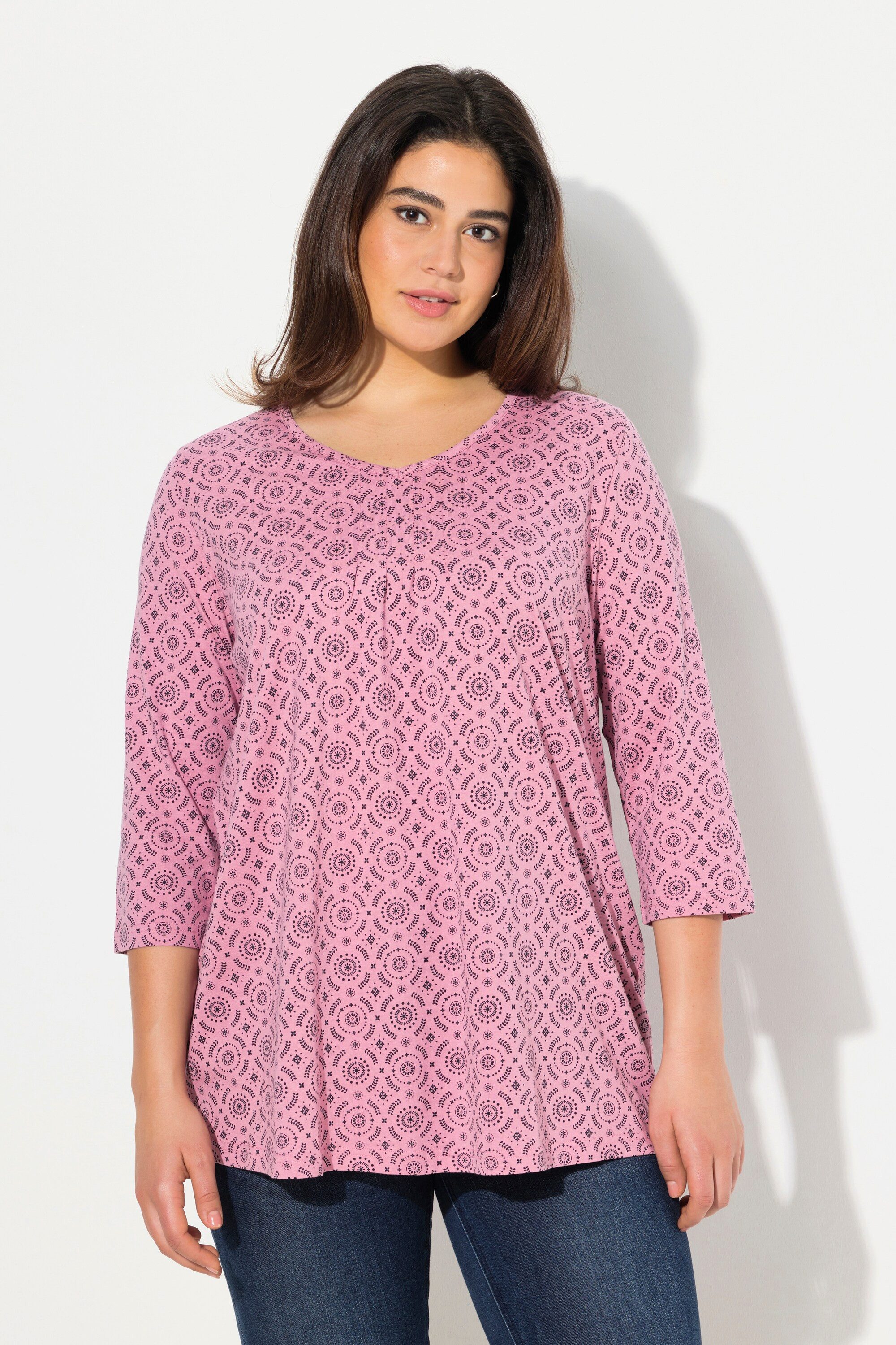 Ulla Popken T-Shirt Shirt A-Linie Zierfalten günstig online kaufen