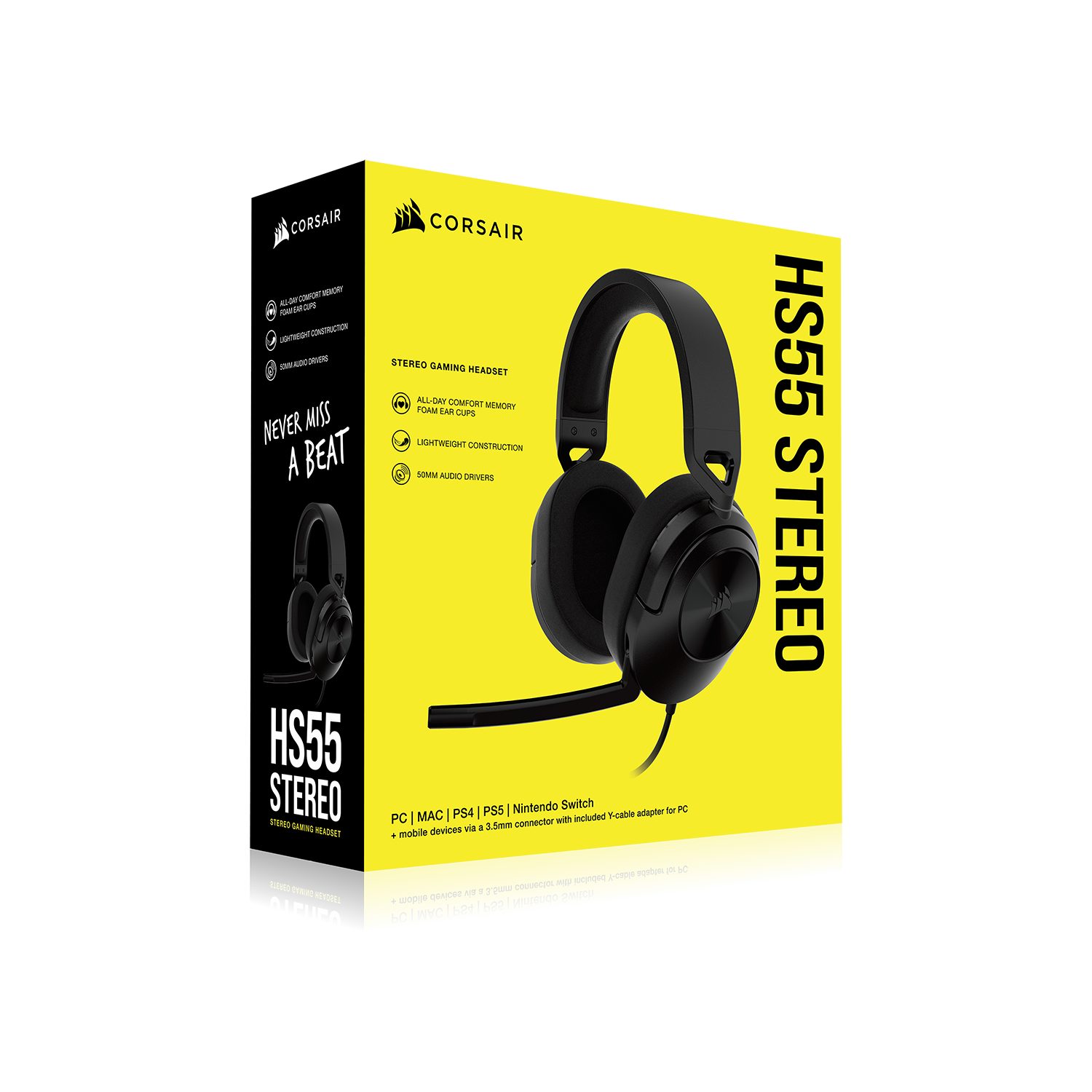 schwarz Stereo Corsair HS55 Gaming-Headset Carbon