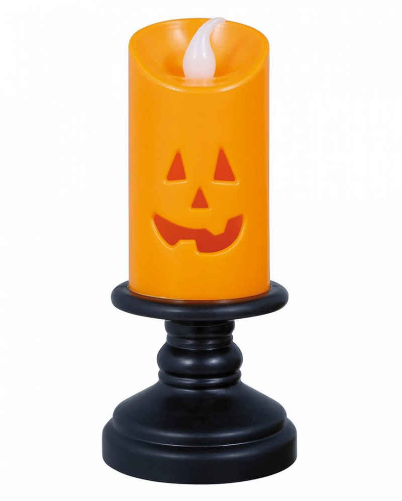 Horror-Shop Dekoobjekt LED Kürbis Kerze für Halloween 12,5cm