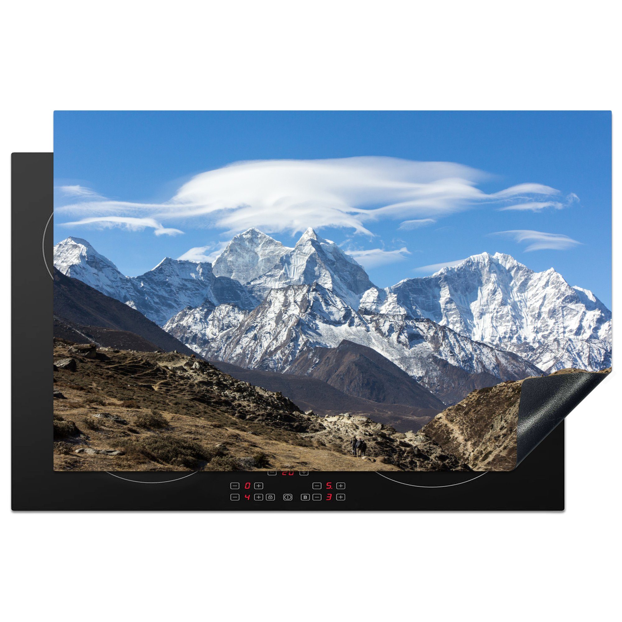 Himalaya-Gebirge, Vinyl, MuchoWow Blick 81x52 das für auf Schutz cm, küche, Herdblende-/Abdeckplatte die Induktionskochfeld tlg), Ceranfeldabdeckung (1