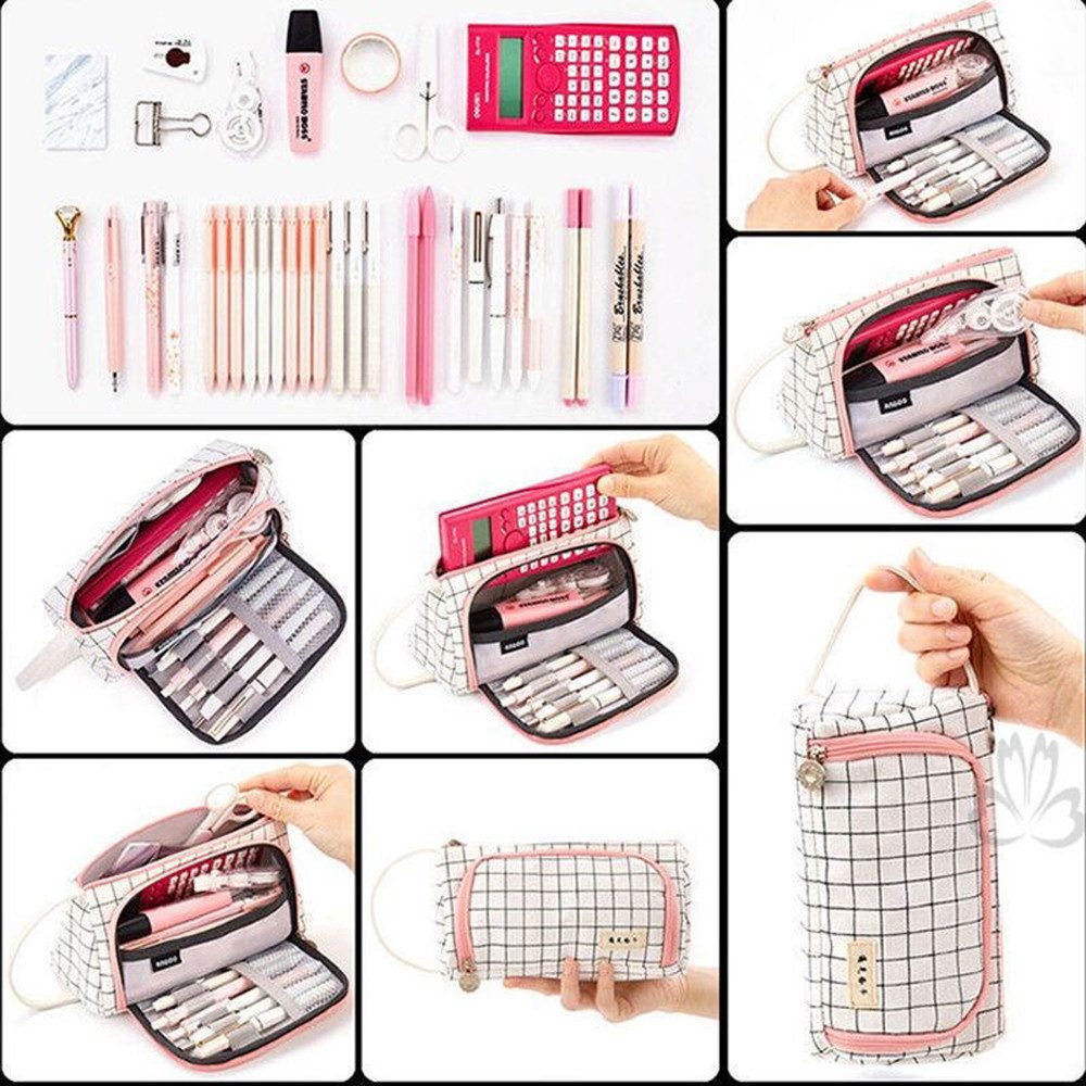 Diwzbyn Federmäppchen Federtasche,Große Kapazität Bleistift Tasche, Schule, Uni, Büro, Organizer für Teenager, Mädchen