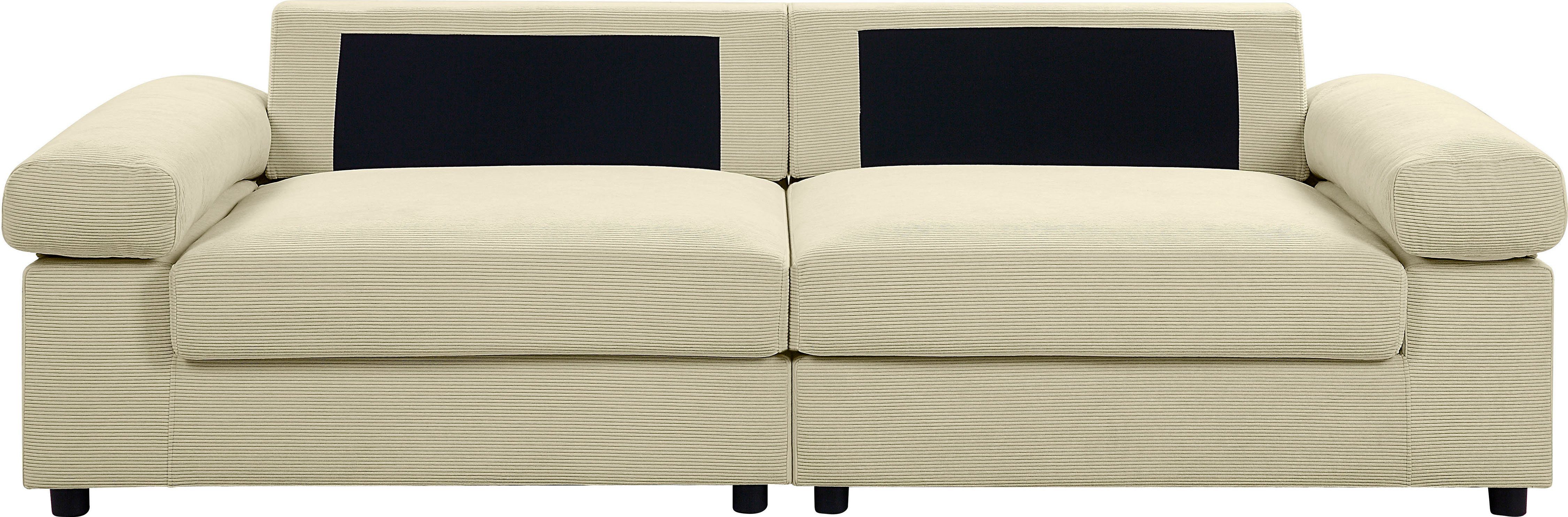 Federkern, Cord-Bezug, creme stellbar ATLANTIC home Big-Sofa im frei Raum Bjoern, mit mit collection XXL-Sitzfläche,