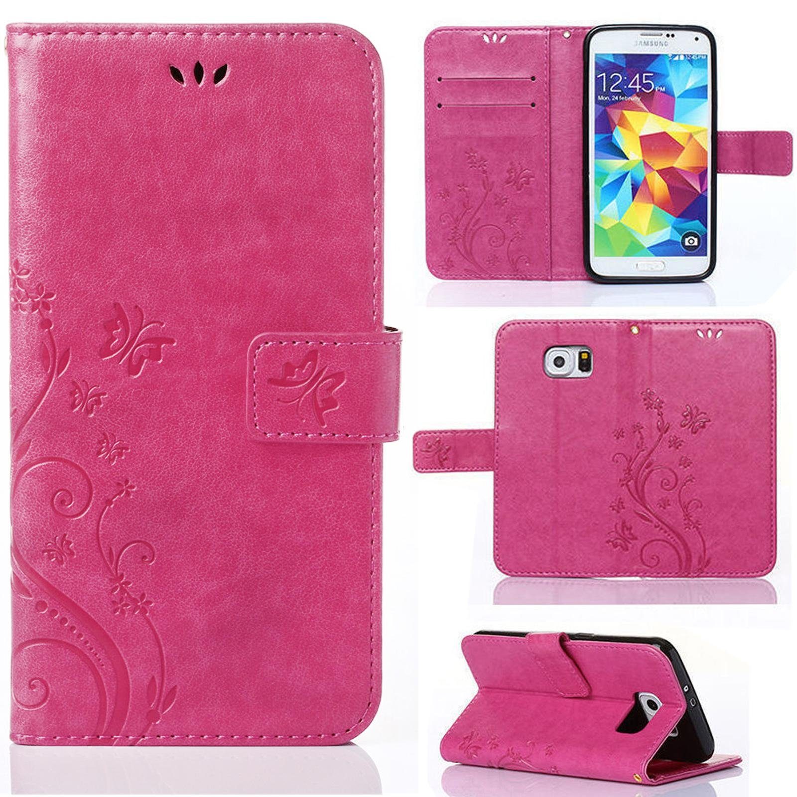 Numerva Handyhülle Bookstyle Flower für Apple iPhone 7, Handy Tasche Schutzhülle Klapphülle Flip Cover mit Blumenmuster