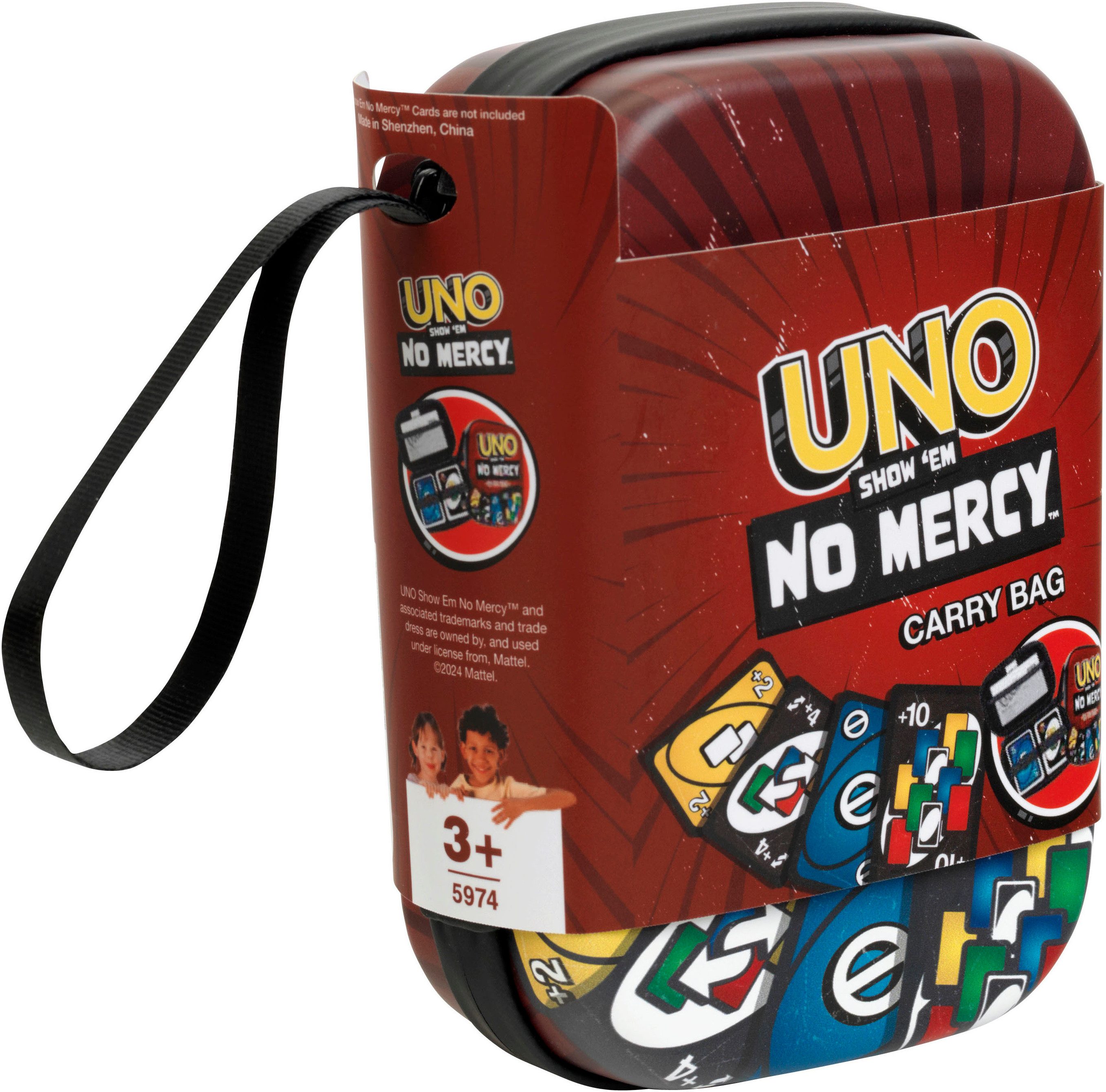 Klein Tragetasche UNO Show 'em No Mercy - Tragetasche, Aufbewahrungstasche für Spielkarten und Anleitung