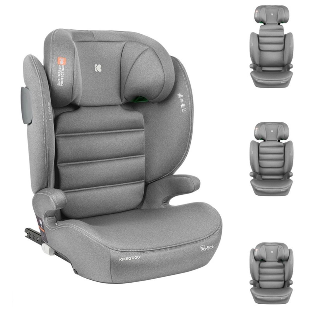 Kikkaboo Kindersitzerhöhung Kindersitz i-Track i-Size, ab: 4, bis: 12, (100 - 150 cm) Gruppe 2/3 Isofix verstellbar