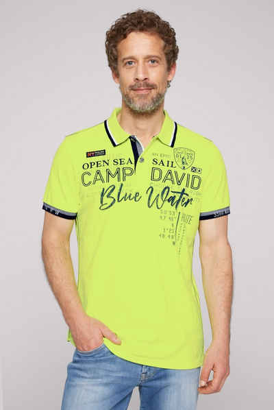 CAMP DAVID Poloshirt mit Ärmelbündchen