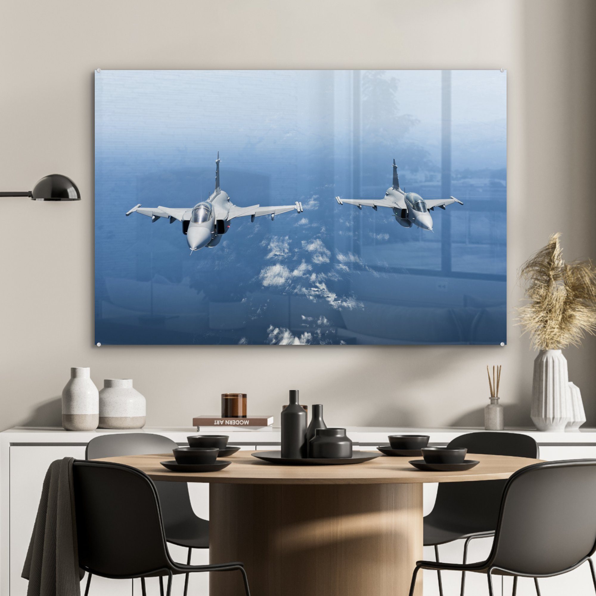 St), Militärische Acrylglasbild Acrylglasbilder MuchoWow Schlafzimmer Flugzeuge, & (1 Wohnzimmer