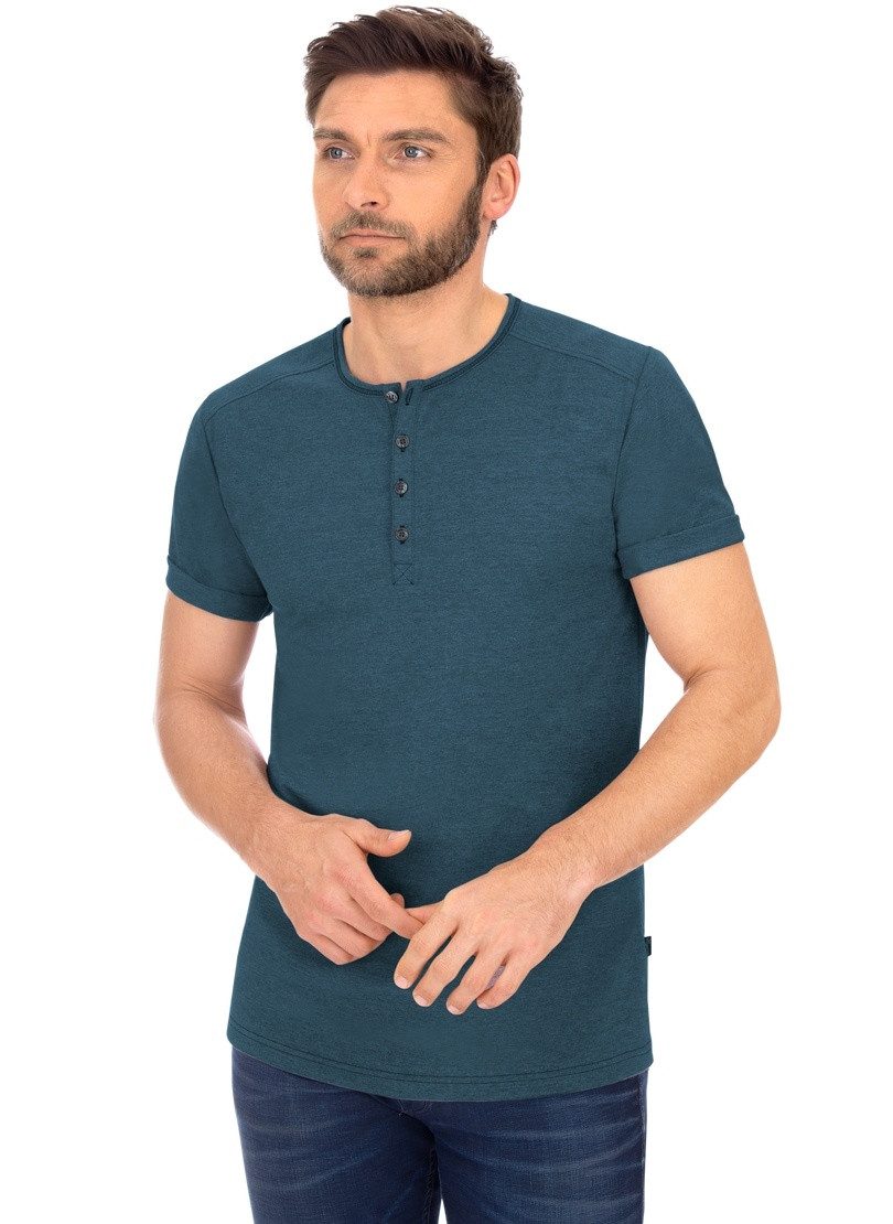 Trigema T-Shirt TRIGEMA T-Shirt mit Knopfleiste DELUXE Baumwolle