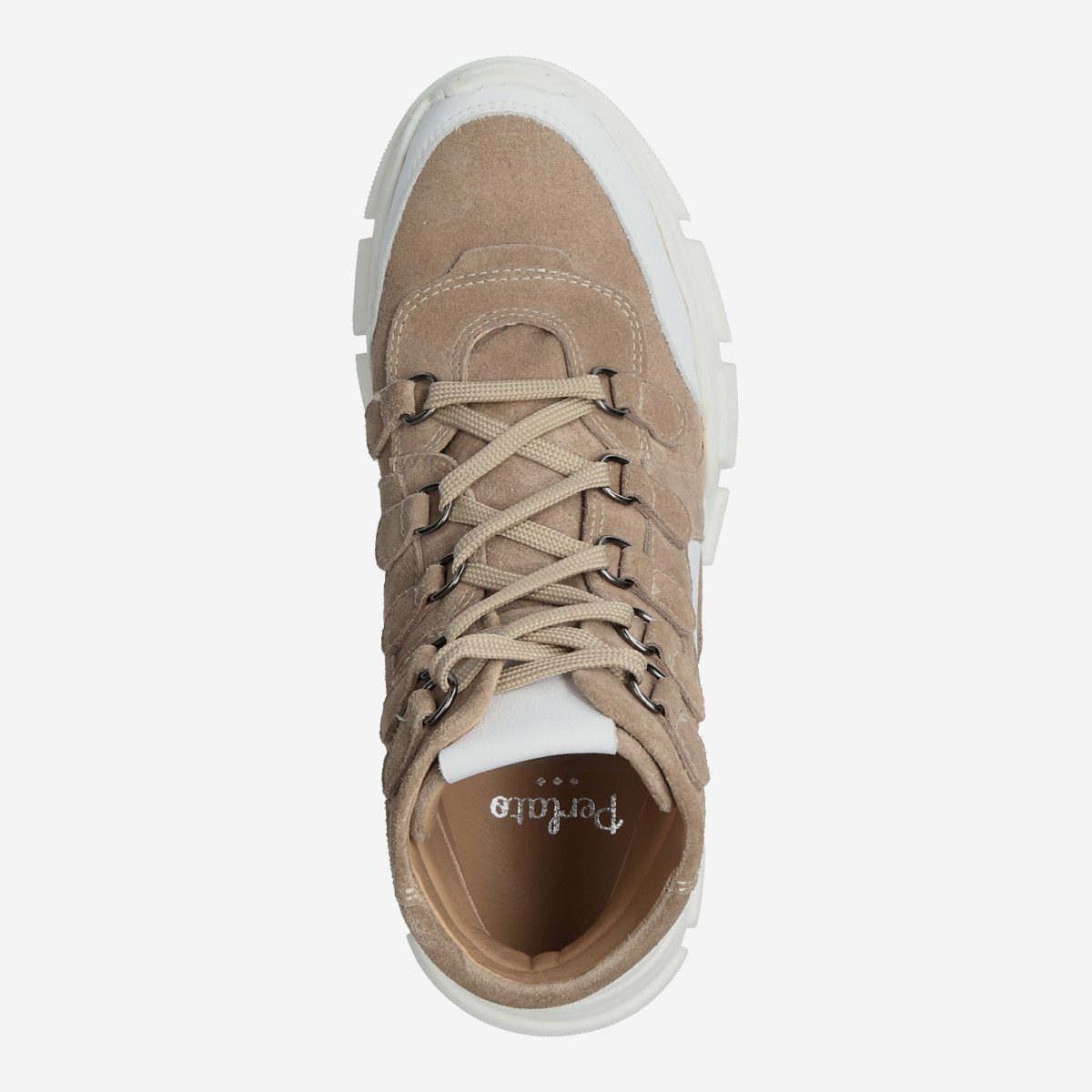 Perlato Perlato 11662 BLANC/STONE, Sneaker in Beige kombiniert für Damen Sneaker
