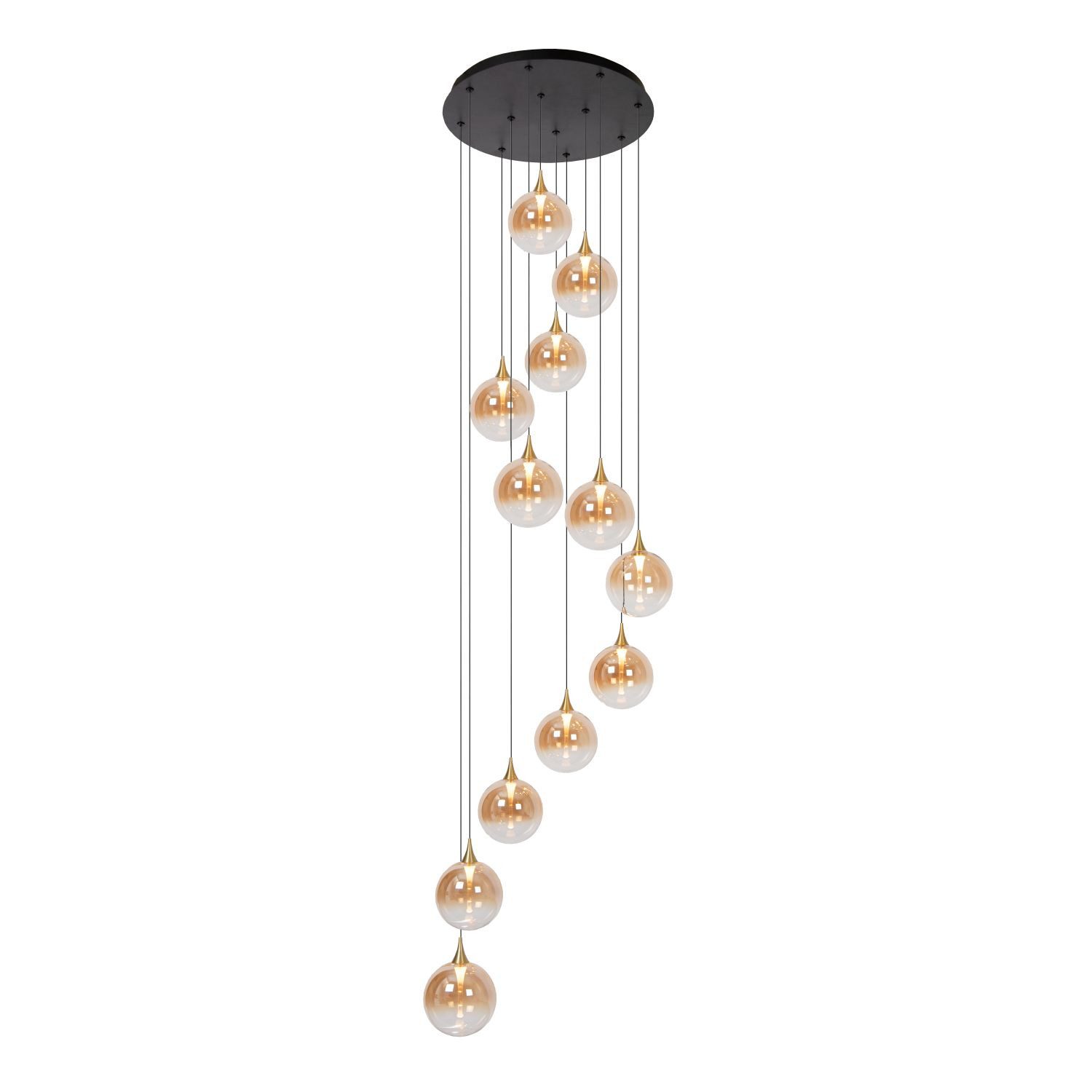 Licht-Erlebnisse Pendelleuchte WERIN, LED fest integriert, Warmweiß, LED Rauchglas Metall warmweiß 2700 K 280 lm H: max. 326 cm Modern
