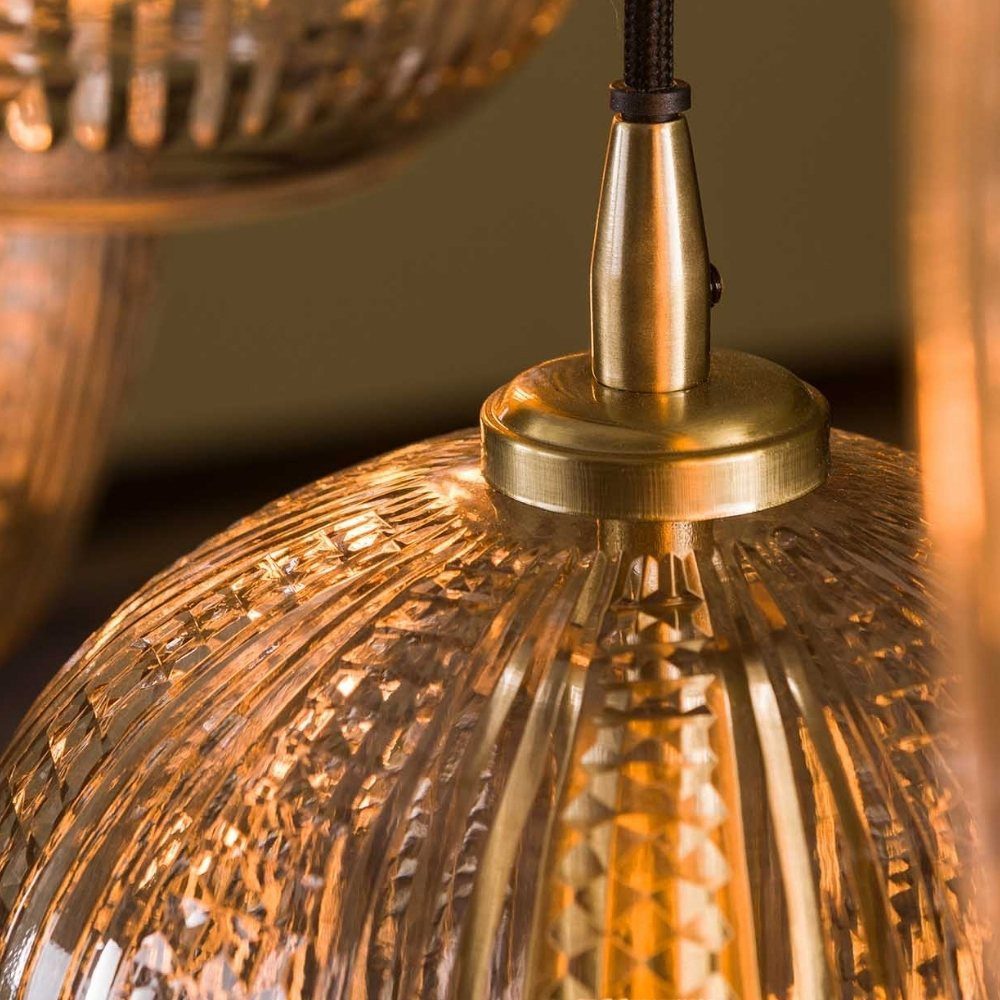 famlights Pendelleuchte famlights, Pendelleuchte Nael in Transparent und Schwarz-matt E27