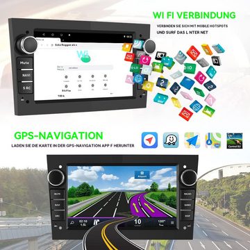 Hikity Android 10 Autoradio Opel Astra Corsa Vectra 7'' Bluetooth WiFi Navi Autoradio (Mit Rückfahrkamera, RDS/Touchscreen/Spiegel-Verbindung)