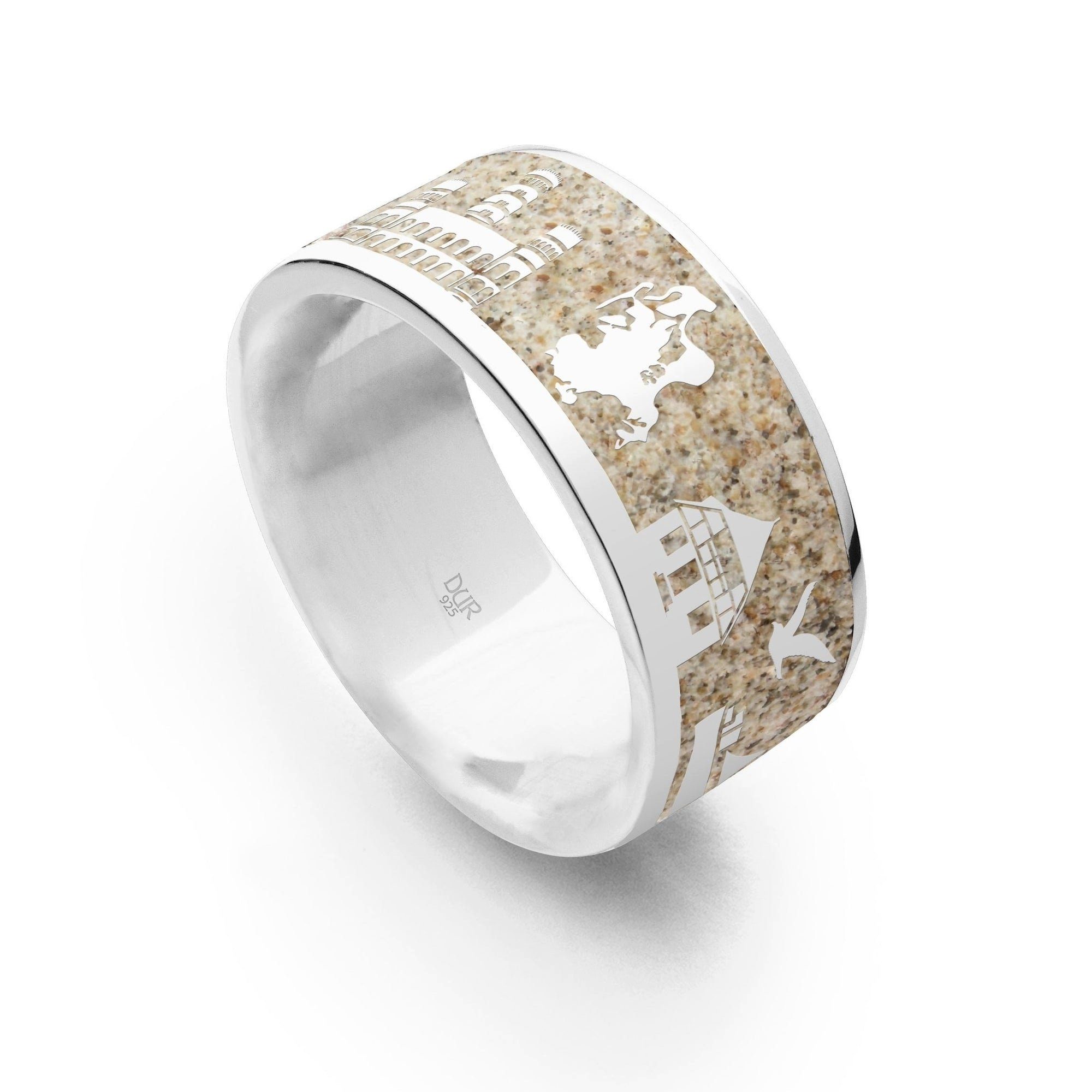Fingerring DUR Schmuck: Strandring "Göhren / Rügen" der Göhren Ring mit Strandsan